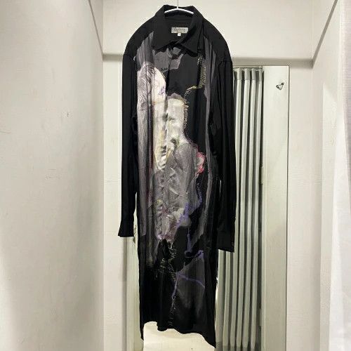 Yohji Yamamoto POUR HOMME 24AW LADY DESIGN LONG BLOUSE DEFORMED 
