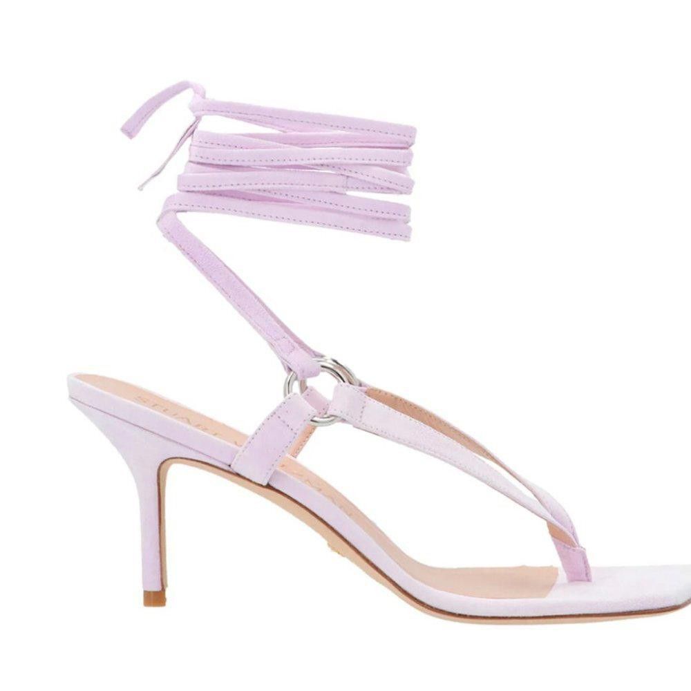 Stuart Weitzman Stuart Weitzman Suede Lalita 75mm Sandals Light Purple Size US 7 / IT 37 - 2 Thumbnail