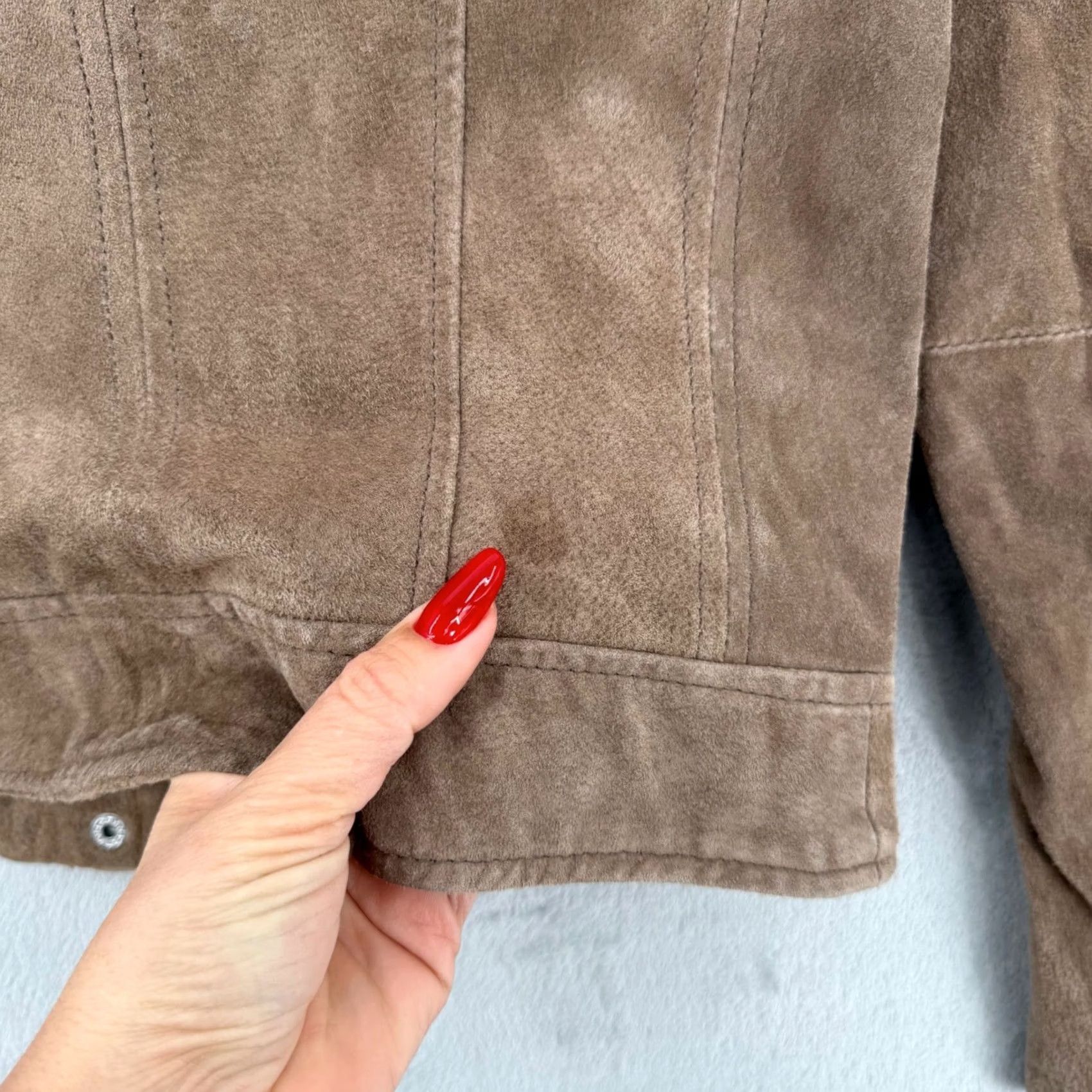 Vintage BLANKNYC Brown Suede Moto Jacket Womens Leather Biker Zip Coat XS``` Size XS / US 0-2 / IT 36-38 - 7 Thumbnail