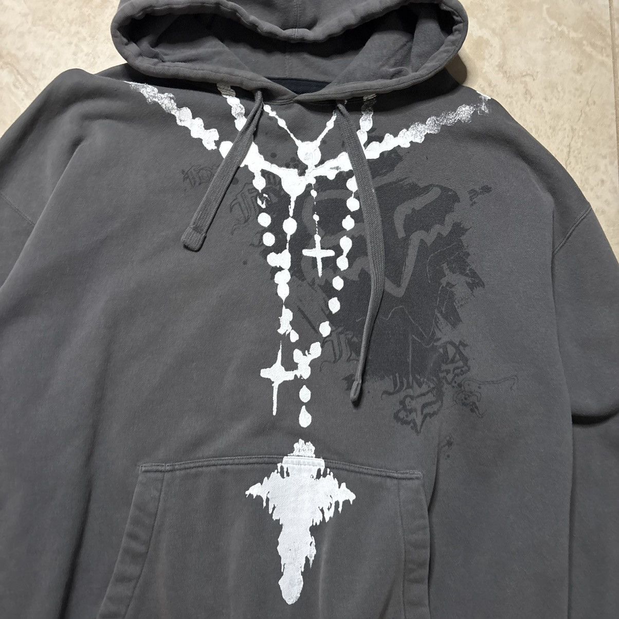 Other 2000s fox racing custom rosary print hoodie mens xl Size US XL / EU 56 / 4 - 2 Thumbnail