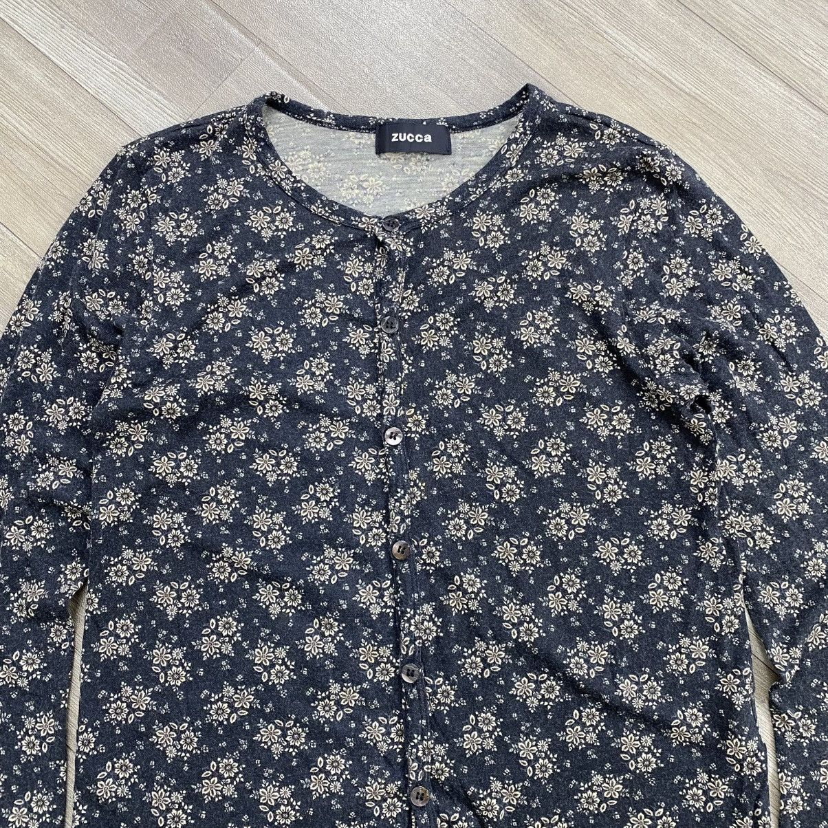 Issey Miyake Vintage Issey Miyake Zucca Flowers Cotton Cardigan Designer Size US M / EU 48-50 / 2 - 2 Thumbnail