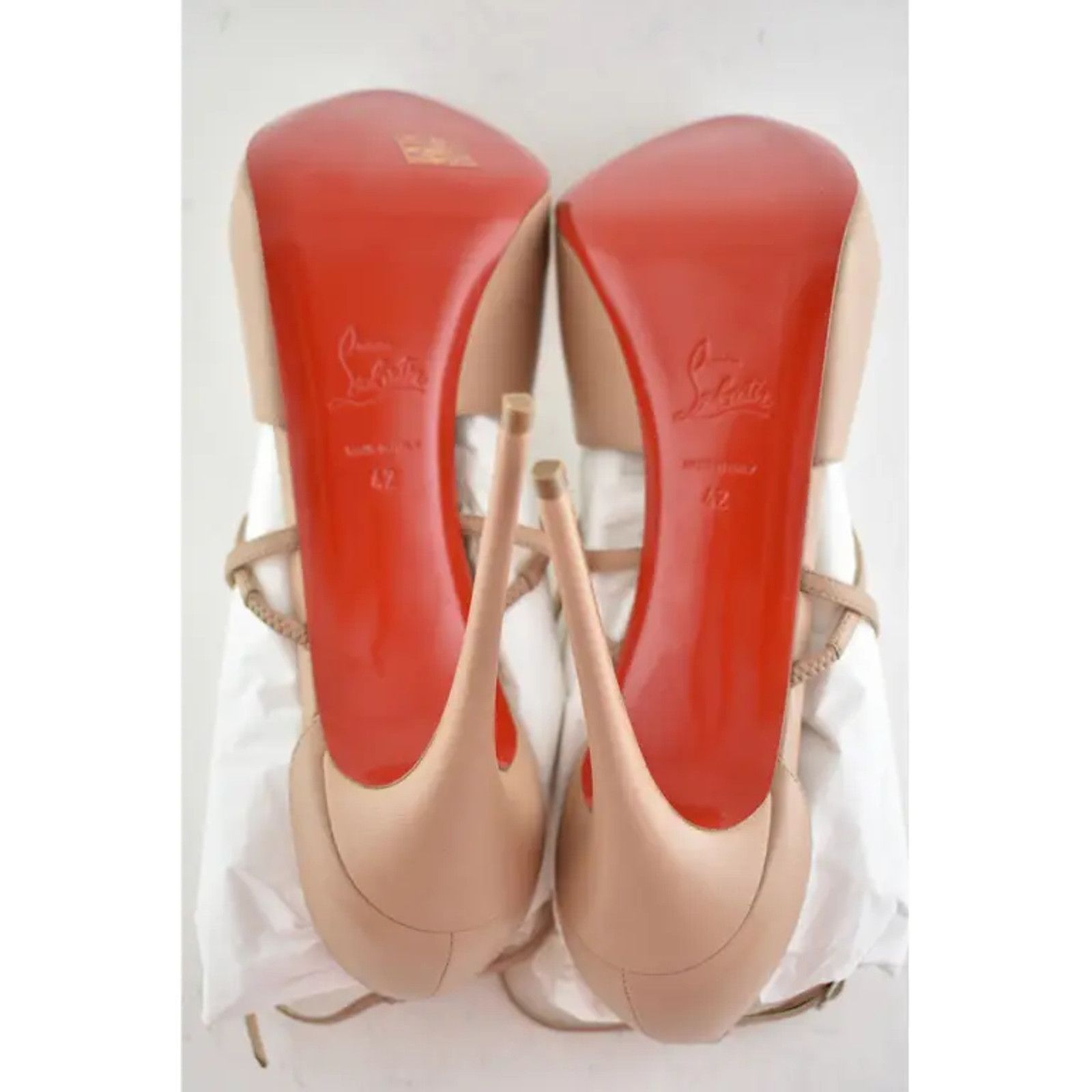 Christian Louboutin Holly Alta 120 Nude Criss Cross Strap Sandal Heel Pump 42 Size US 12 / IT 42 - 10 Thumbnail