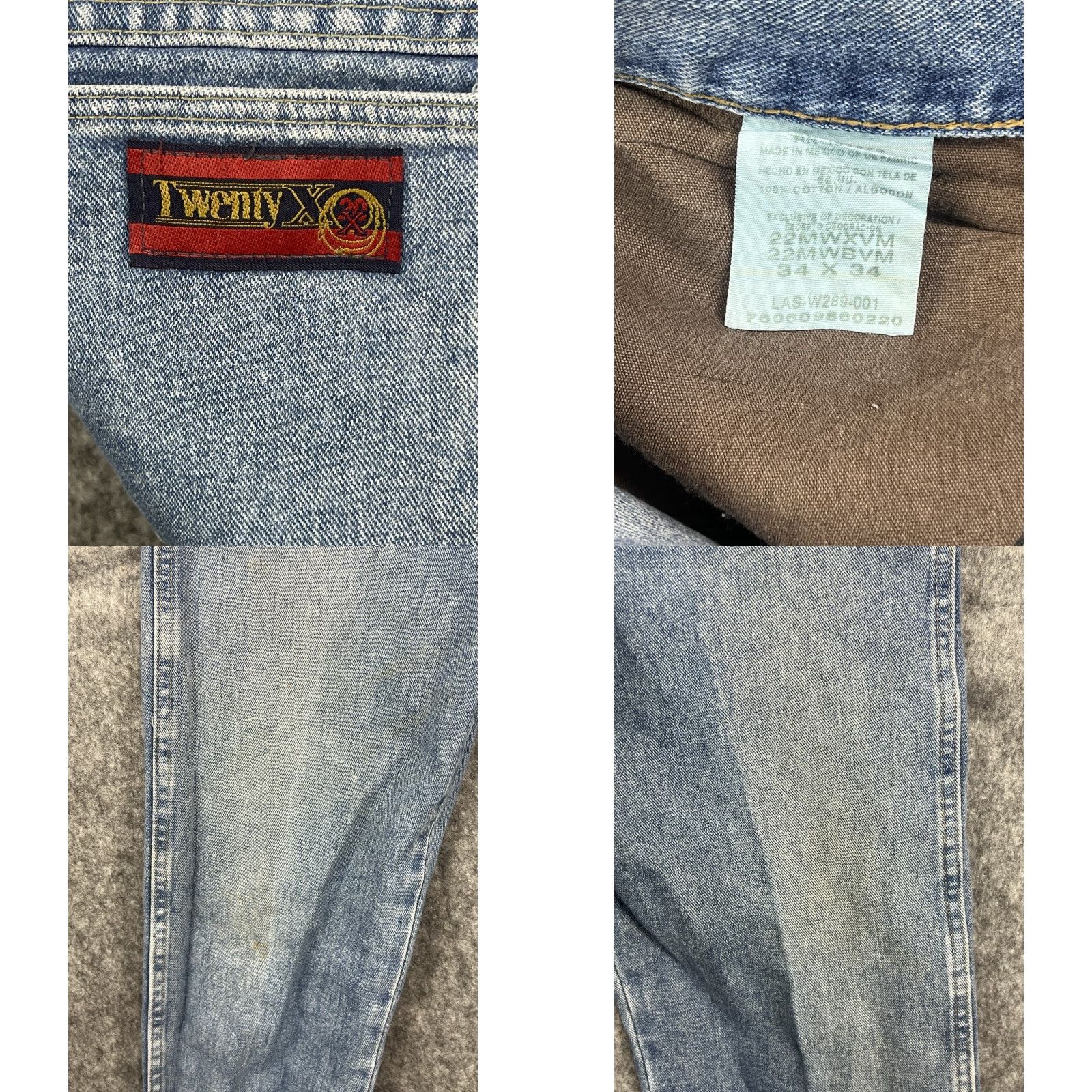 Denime VINTAGE Twenty X Jeans Men's Blue Light Wash Relaxed Fit 34x34 Denim Cotton Cowboy Western Rancher Workwear 34in Inseam Mens Size US 34 / EU 50 - 8 Thumbnail