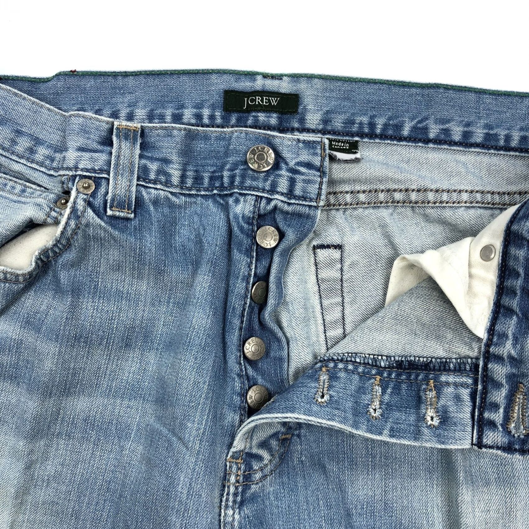 J.Crew J.CREW Jeans Denim Straight Button Fly 34x30 Blue Vintage 5-Pocket Cotton Men Regular Mid Rise Gray? Size US 36 / EU 52 - 2 Thumbnail