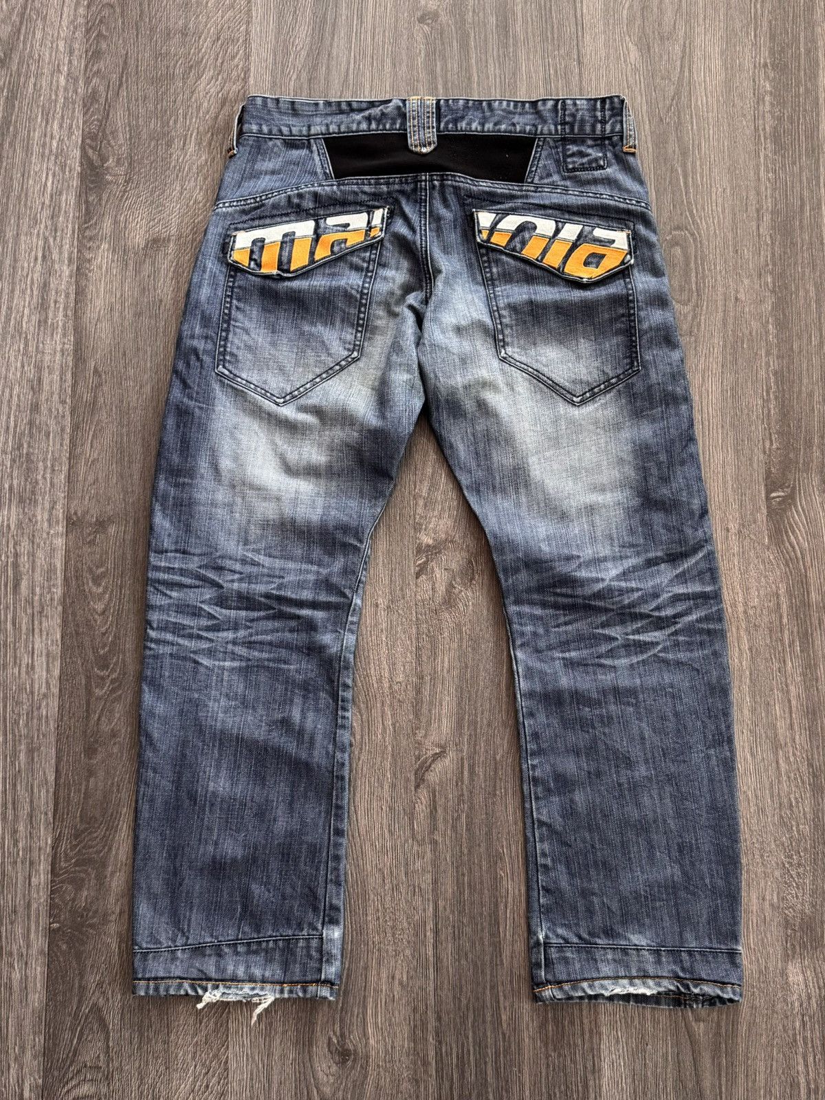 Japanese Brand Crazy Zip Baggy Ebroidered Jeans 32 size Size US 32 / EU 48 - 6 Thumbnail