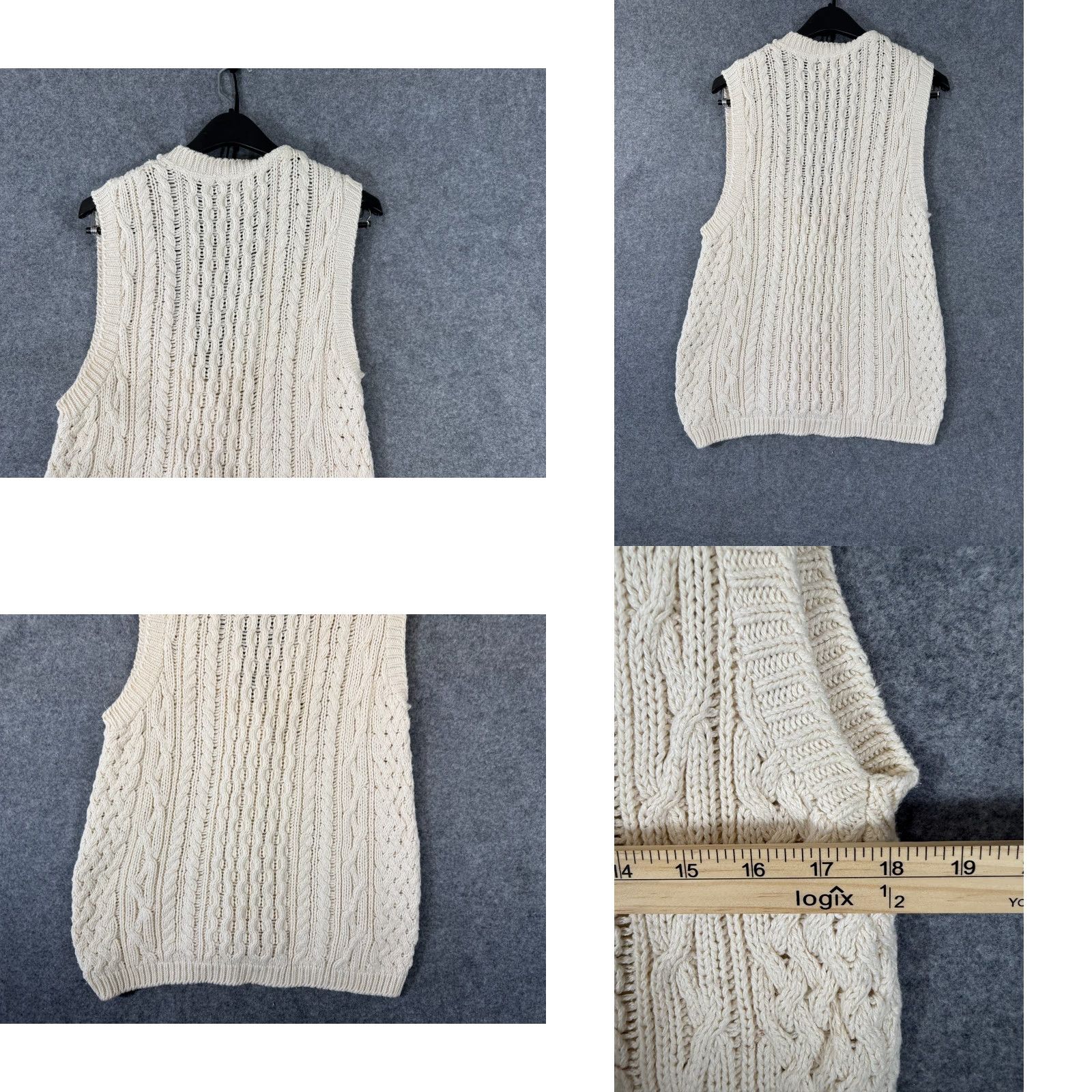 Vintage VINTAGE Cabela’s Sweater Vest Womens M Ivory Button Front V-Neck Cable Knit Sleeveless Holiday Mens Womens Size M / US 6-8 / IT 42-44 - 8 Thumbnail