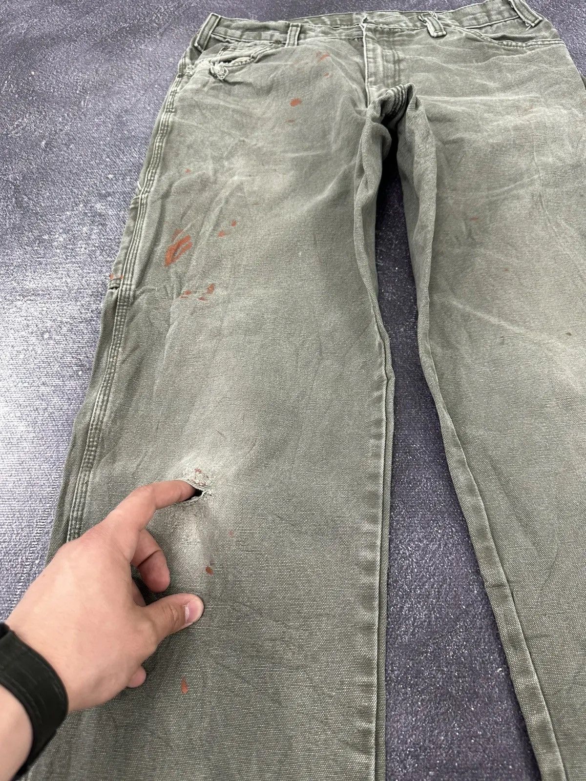 Dickies × Vintage Vintage Dickies Denim Hype Olive Work Baggy Pants Jeans Size US 34 / EU 50 - 8 Thumbnail