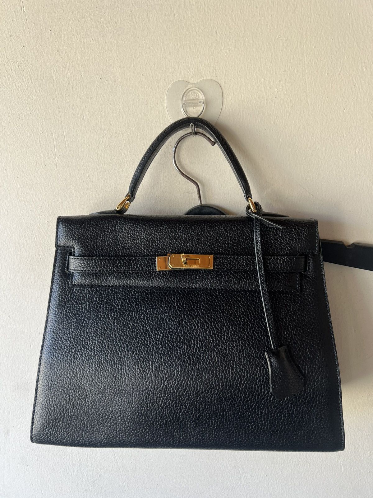 Leather Royal Grace Paris Black Leather Kelly Bag Size ONE SIZE - 14 Thumbnail