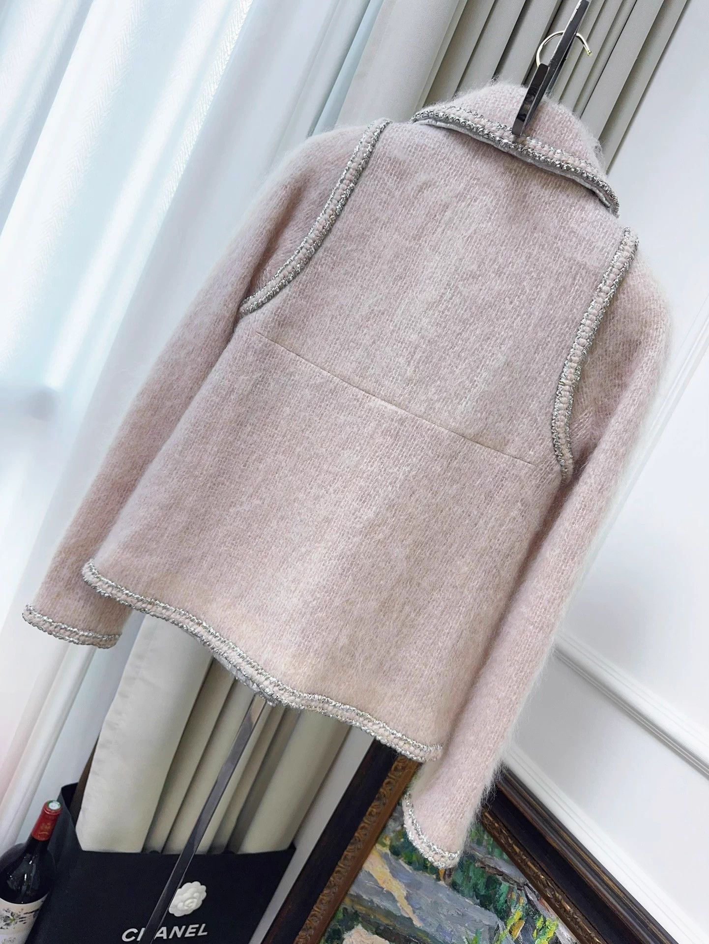 Chanel Chanel 17K Blush Pink Mohair Silver Trim 2-Pocket Coat 38 Size S / US 4 / IT 40 - 2 Thumbnail