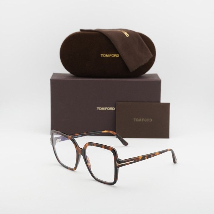 Tom Ford Tom Ford FT6063-B 052 Eyeglasses Havana 56mm Square Frame Size ONE SIZE - 9 Thumbnail