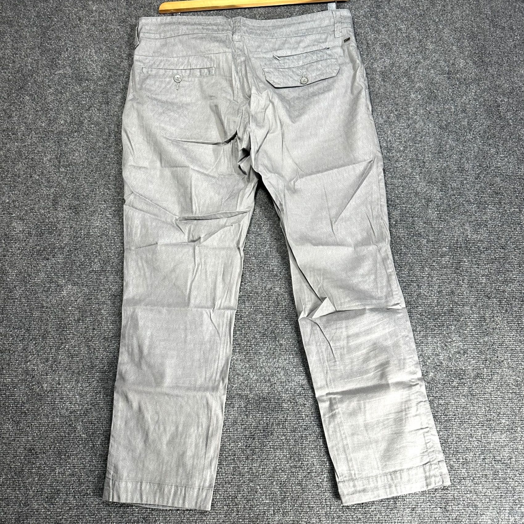 Vintage Horny Toad Pants Womens 10 Gray Print Cotton Stretch Ankle Chino Pockets Geometric Modern Classic Mens Womens Boys Girls Size 32" / US 10 / IT 46 - 6 Thumbnail