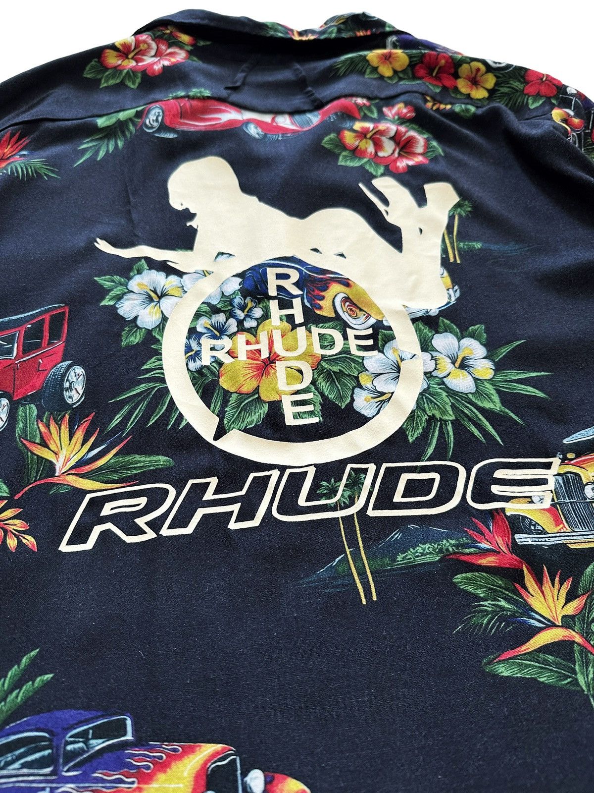 Rhude Rhude Rayon Hawaiian Shirt Hot Rod Girl Size US XL / EU 56 / 4 - 8 Thumbnail