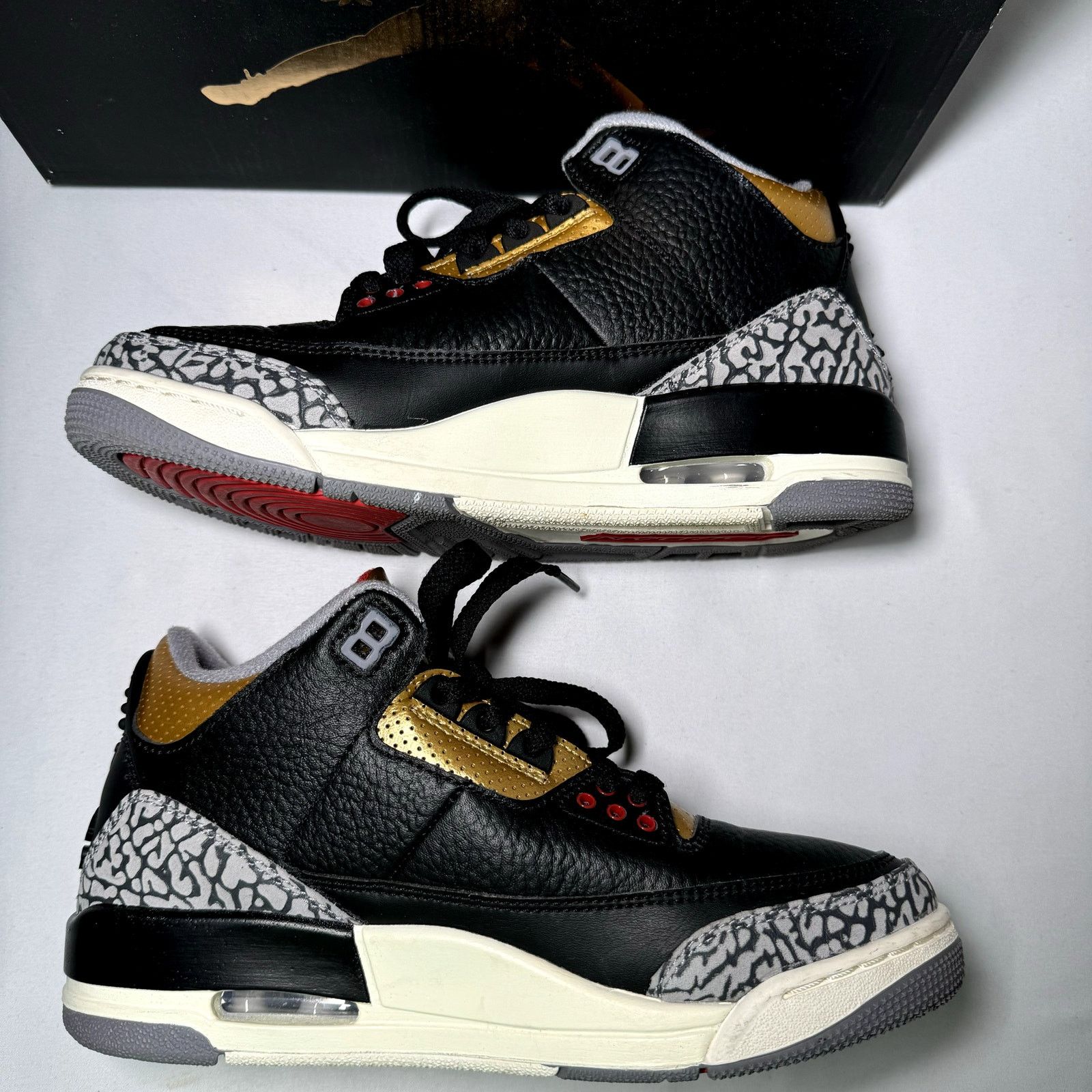 Jordan Brand × Nike Size 7.5 - Air Jordan 3 Retro Black Gold 2022 Women's Shoes Size US 7.5 / IT 37.5 - 3 Thumbnail