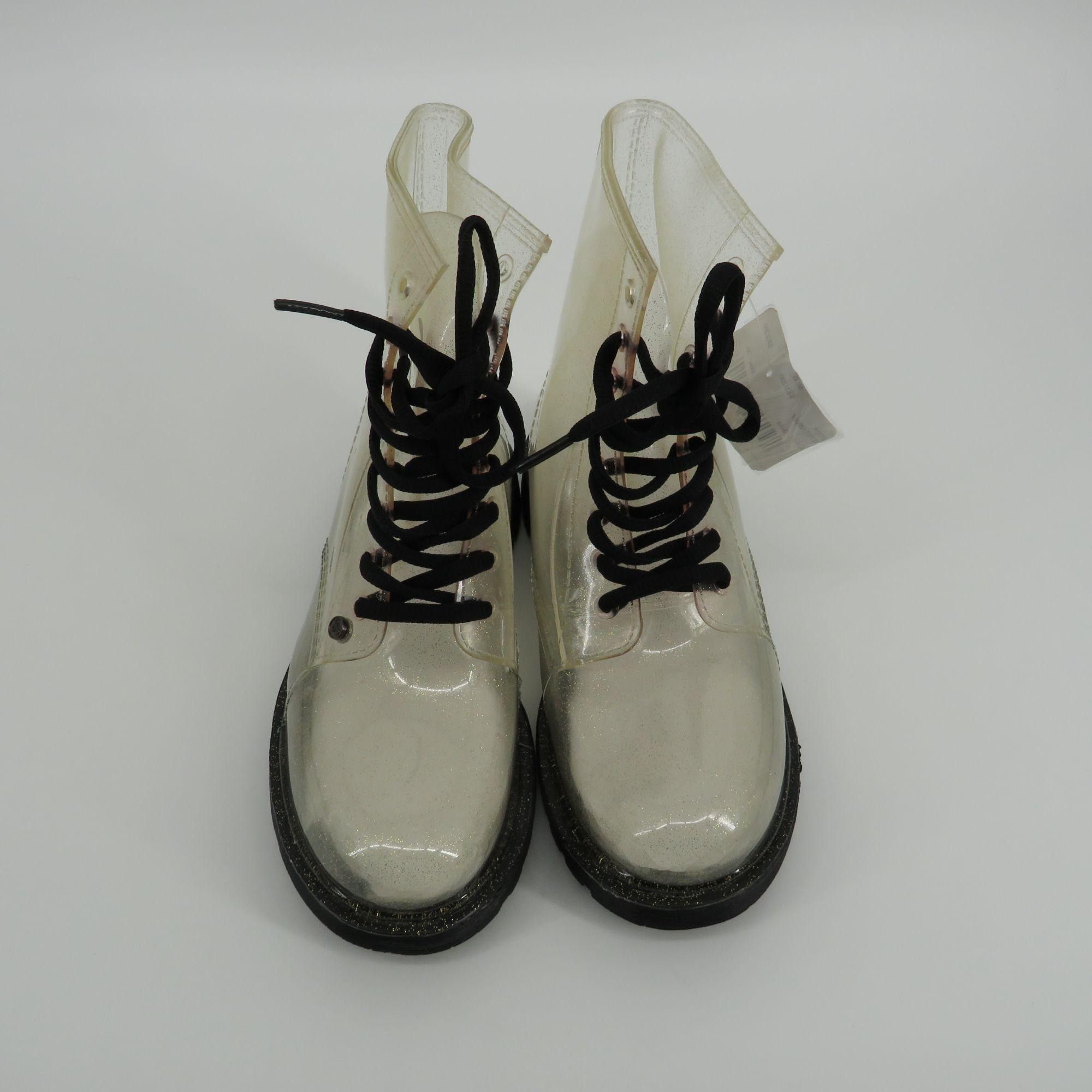 Other G Six Workshop Women's Ankle Boots Clear Gold Glitter 35 (4) Size US 4 / IT 34 - 1 Thumbnail