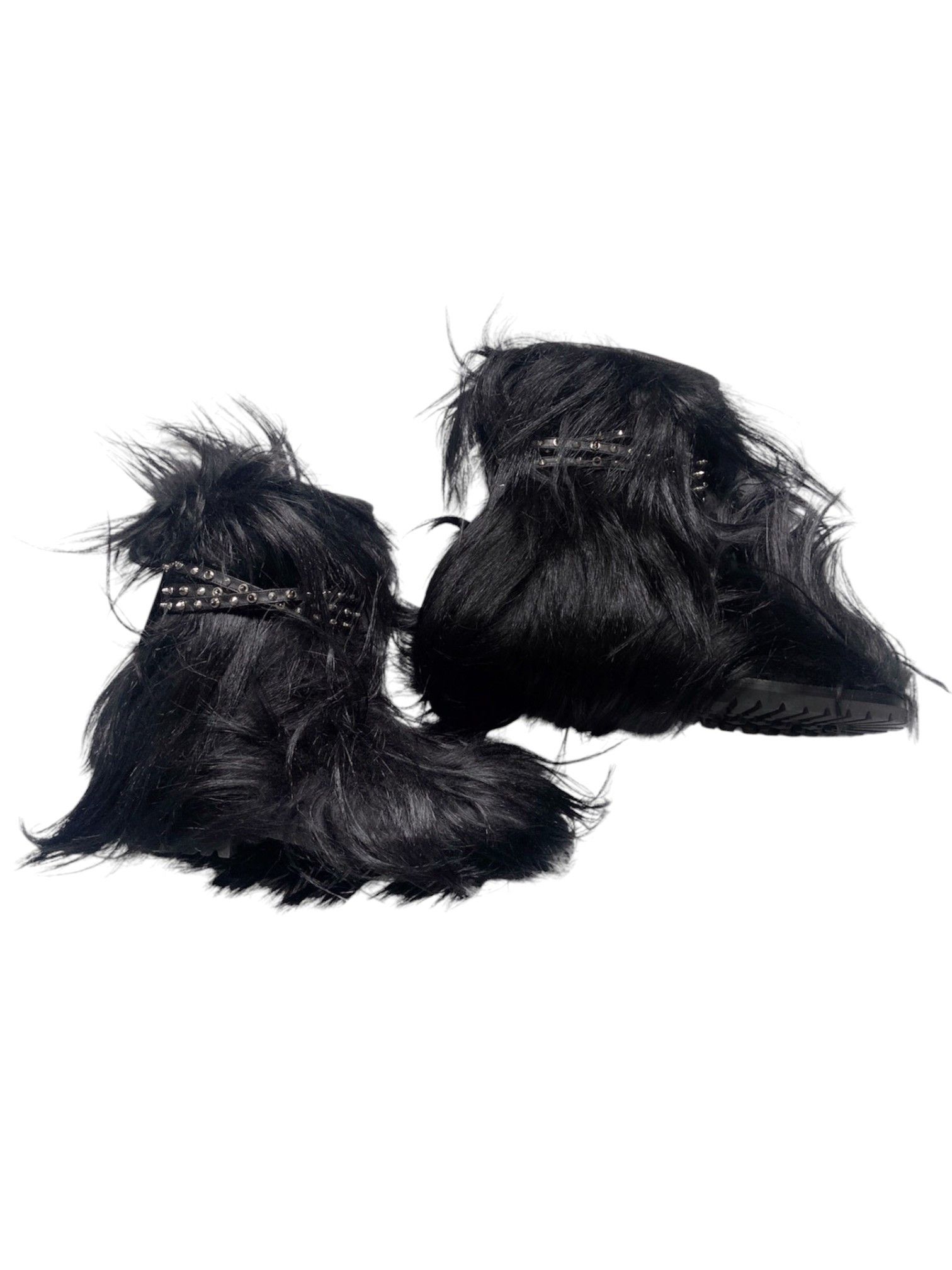 Saint Laurent Paris Saint Laurent Patti Goat Hair Studded Boots Size US 9 / IT 39 - 2 Thumbnail