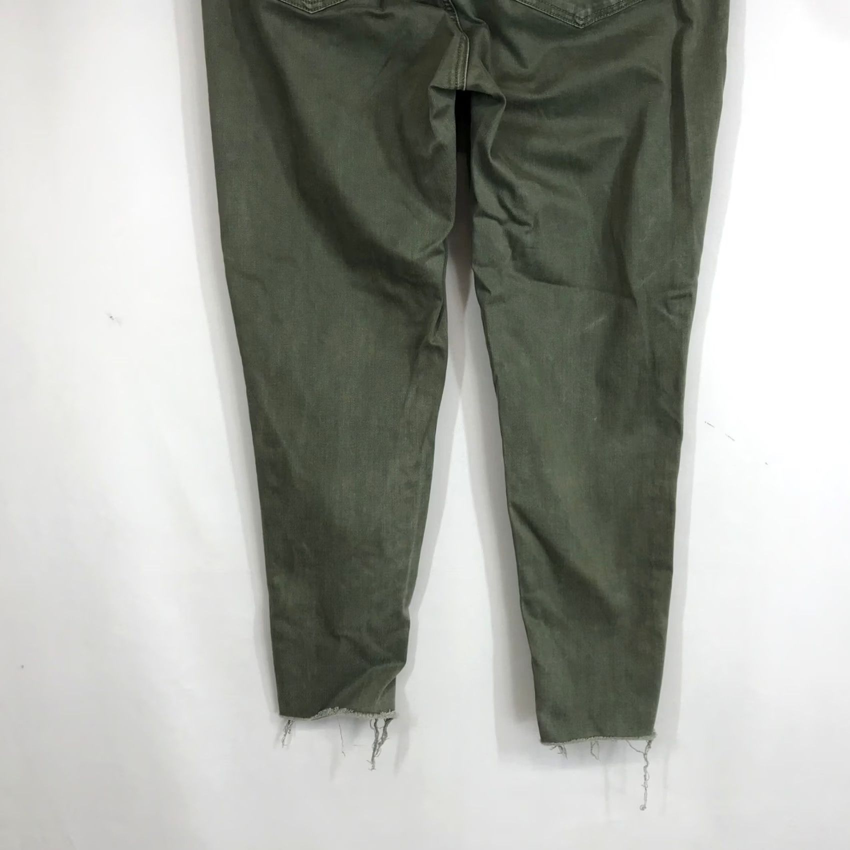 Vintage Lane Bryant Olive Green Ankle Skinny Jeans Women's 16 Black Label Denim Casual Pockets Stretch 5-Pocket Distressed Size 38" / US 16 / IT 52 - 6 Thumbnail