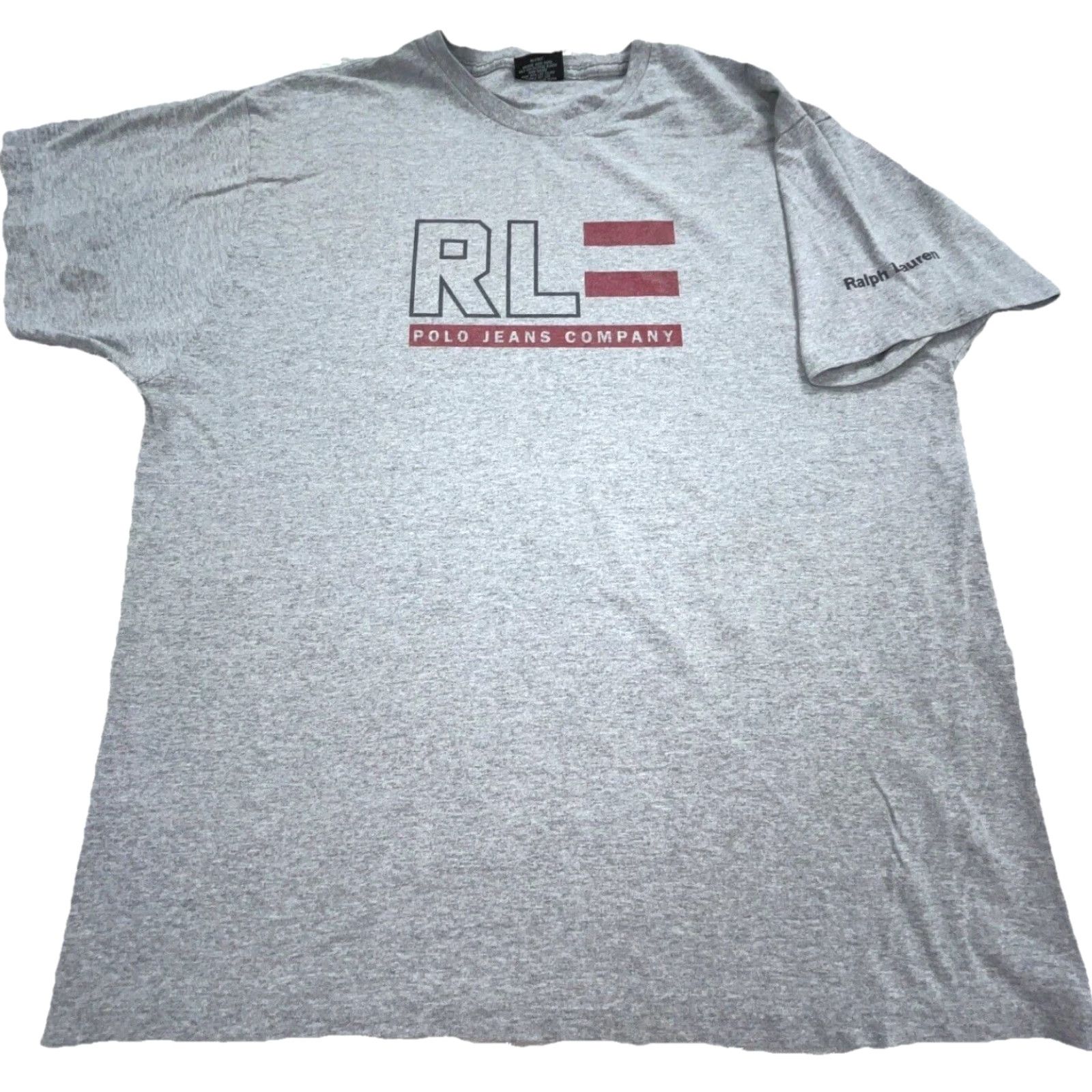 Ralph Lauren VINTAGE Ralph Lauren Shirt Men XL Gray Tee Polo Jeans US Flag 90s Classic Retro 2000s Hipster Size US XL / EU 56 / 4 - 2 Thumbnail