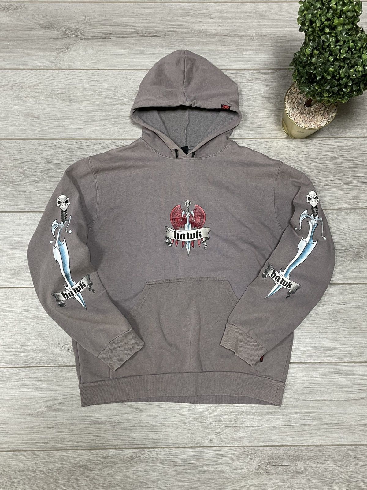 Vintage y2k tony hawk skull 🗡️ Sword 💀 skateboards hoodie Size US M / EU 48-50 / 2 - 1 Thumbnail