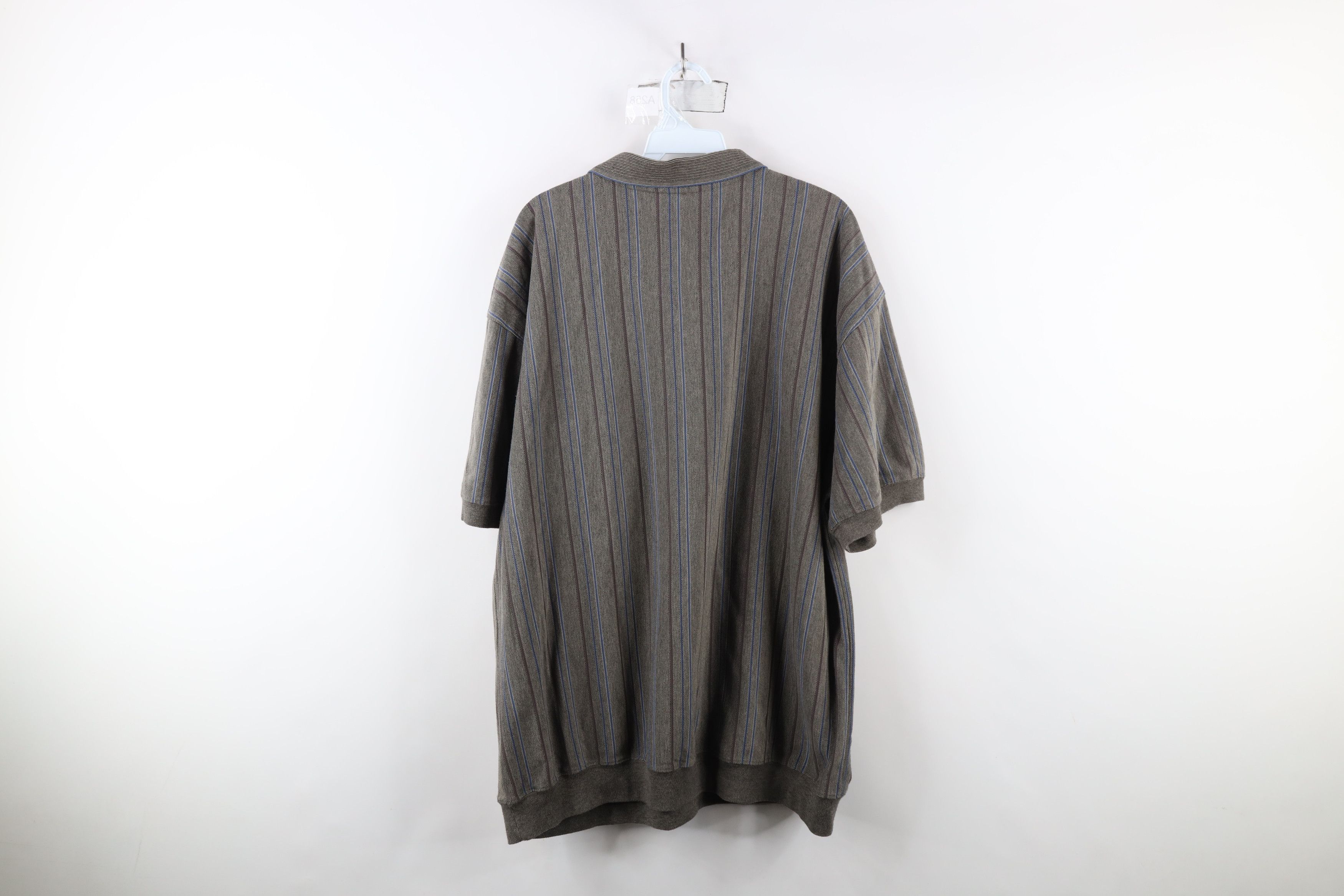 Vintage Vintage 90s Streetwear Striped Collared Pullover Polo Shirt Size US XXL / EU 58 / 5 - 11 Thumbnail