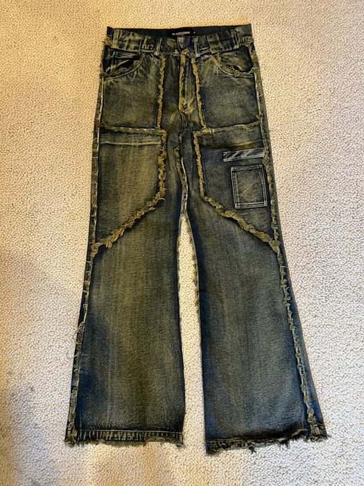 No Faith Studios FLARED DENIM STONE WASH | Grailed