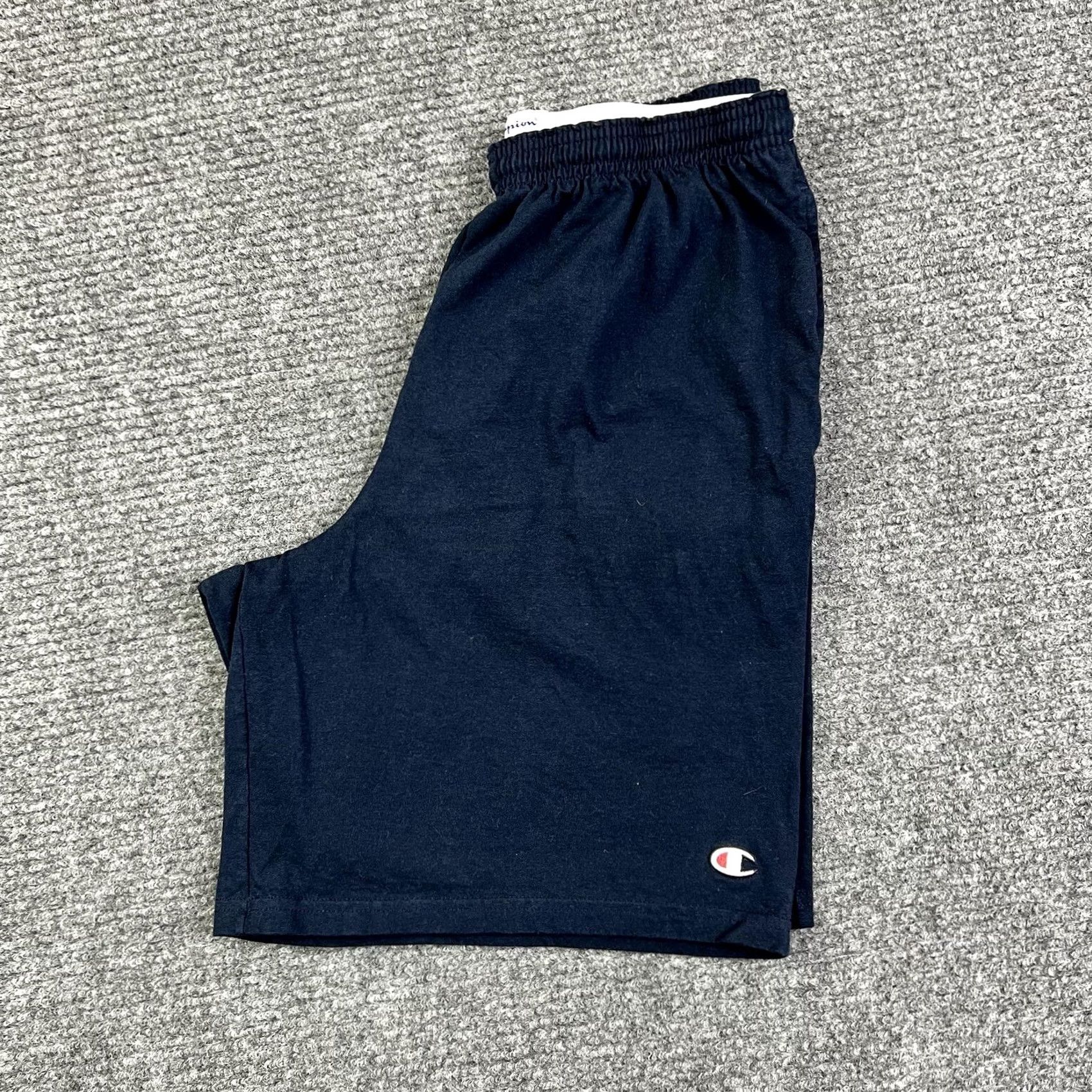 Champion VINTAGE? No — Champion “C” Logo Patch Navy Blue Shorts Mens Medium Stretch Fit Pockets Cotton Size US 31 - 4 Thumbnail