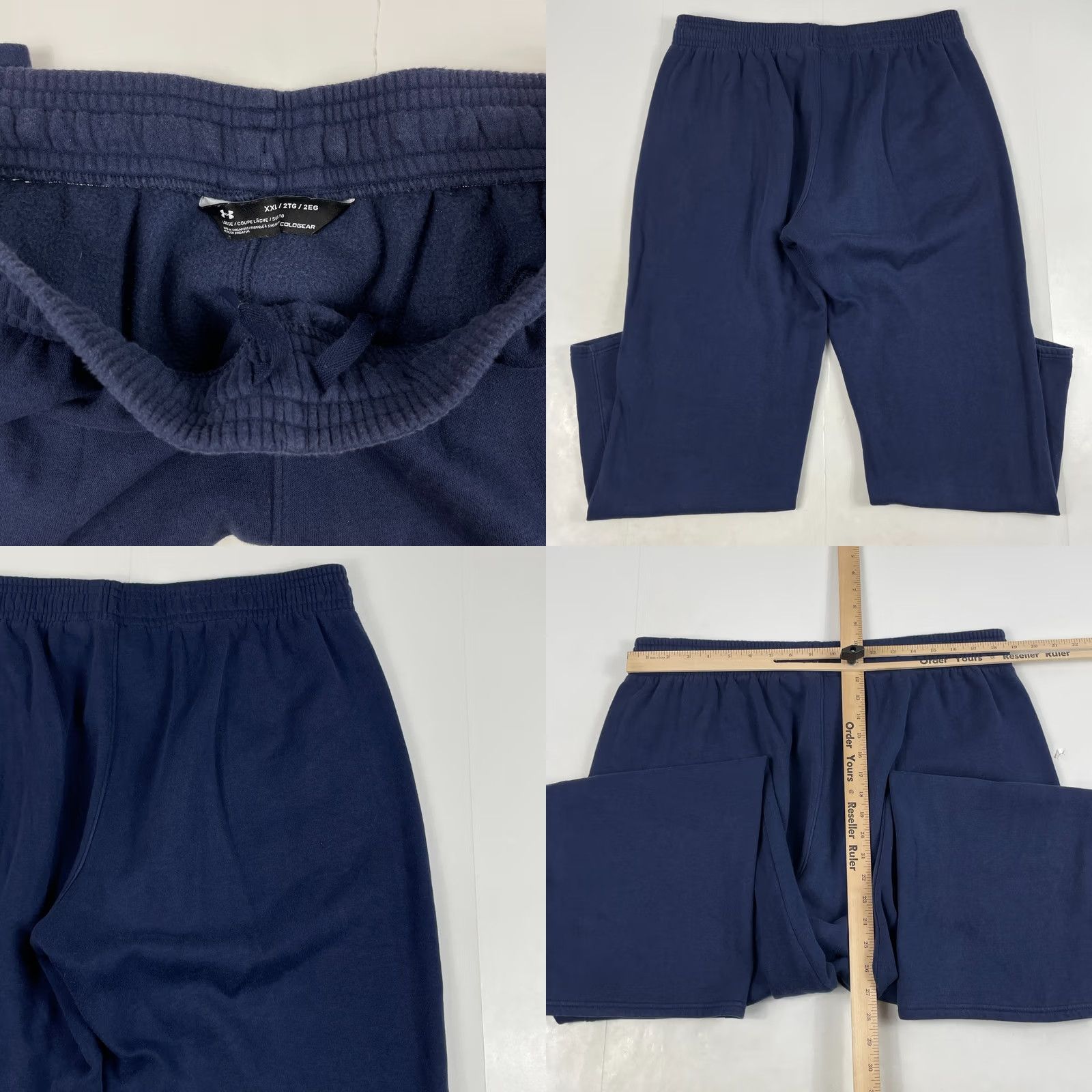 Under Armour Under Armour Sweatpants Mens 2XL XXL Blue ColdGear Relaxed Wide Lined Workout Gym Size US 38 / EU 54 - 8 Thumbnail