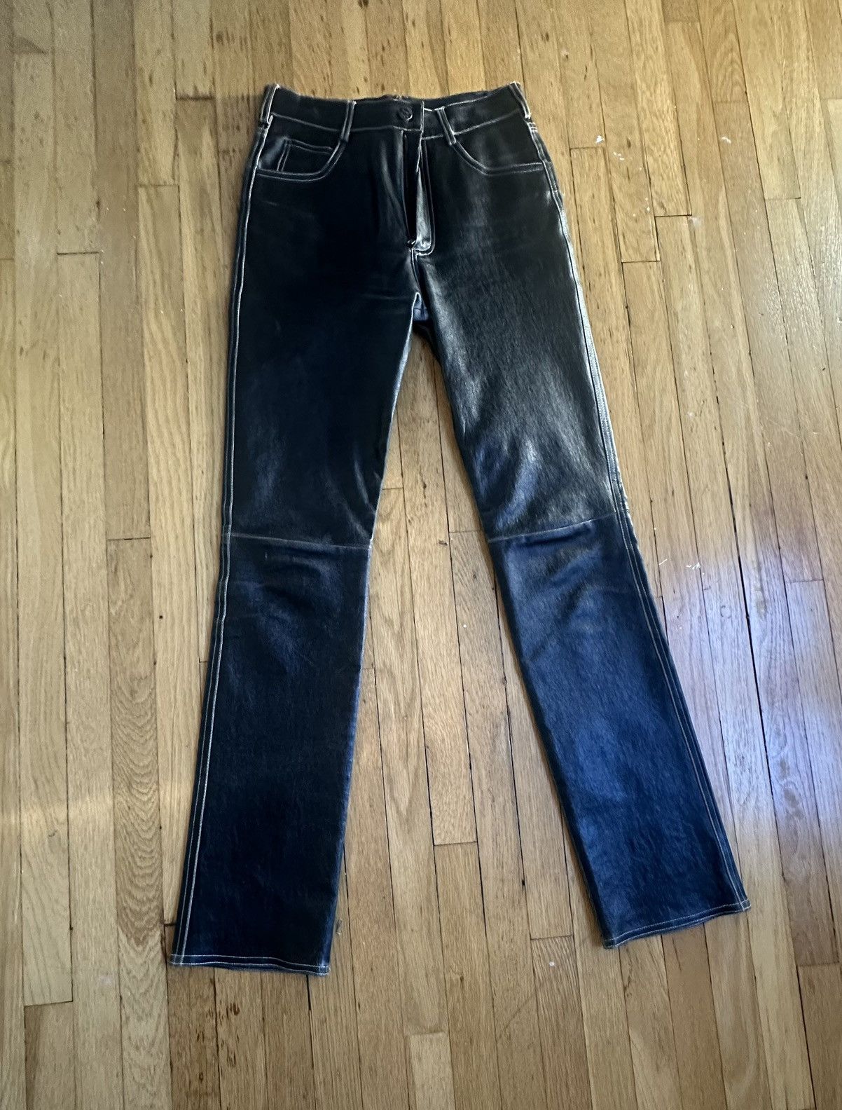 Jitrois Stretch Jitrois Leather Pants Size 26" / US 2 / IT 38 - 1 Thumbnail