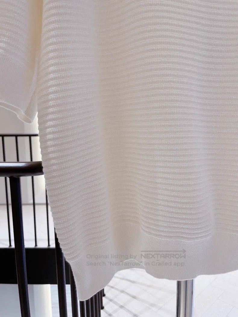 Loro Piana Loro Piana Pure White Silk Knit Short Sleeve Top with Adva Size XS / US 0-2 / IT 36-38 - 4 Thumbnail