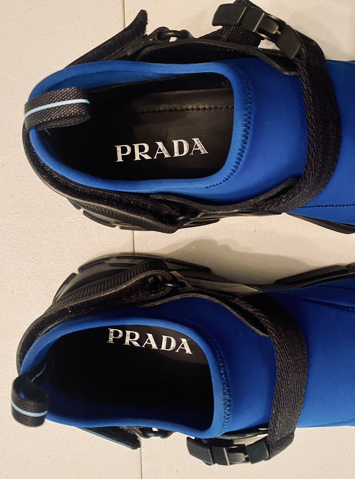 Prada Prada 🇮🇹 Bluette/Nero Neoprene 6 Metal Techno Sneakers 9 NEW Size US 9 / EU 42 - 3 Thumbnail