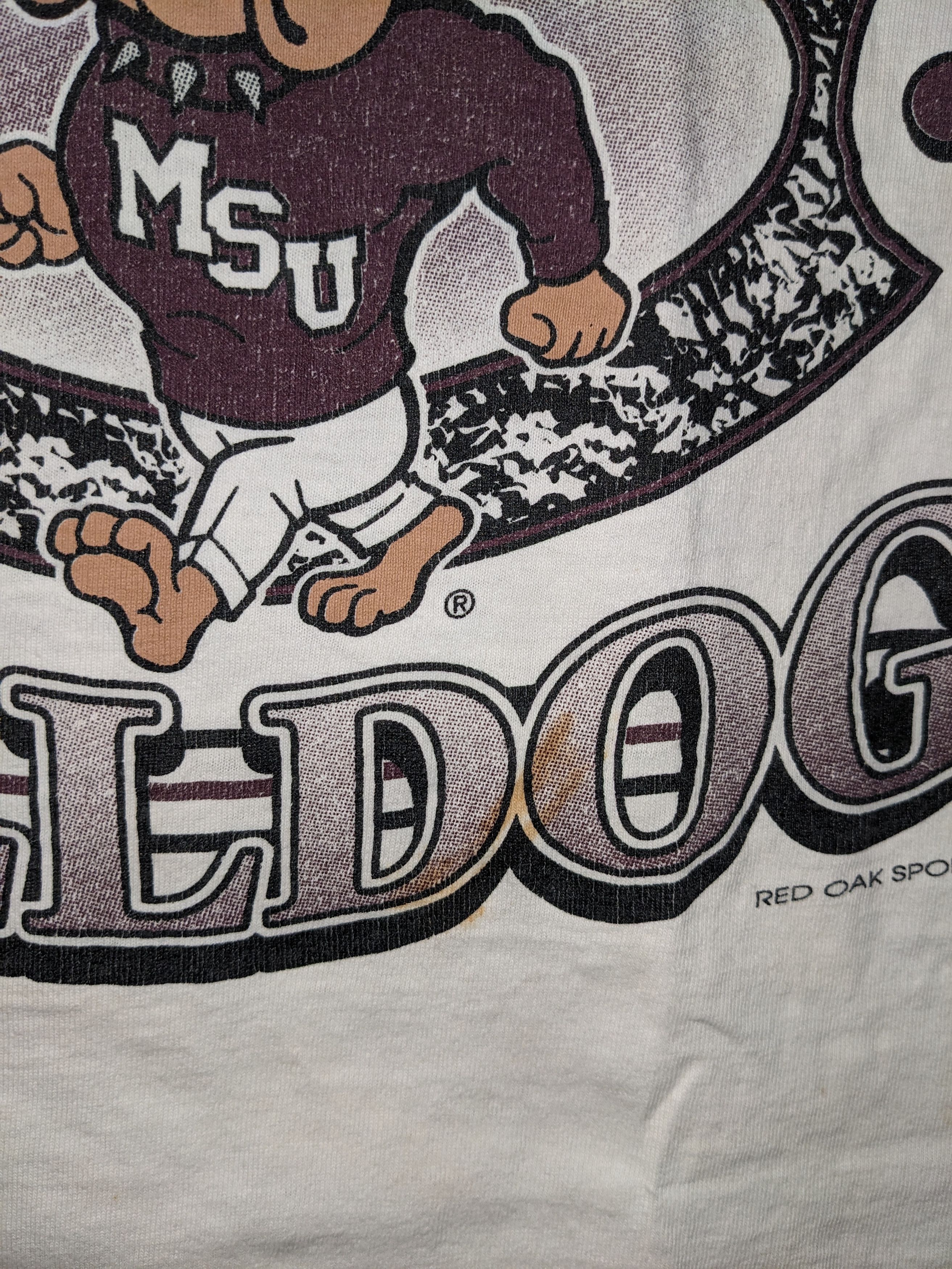 Vintage Vintage 90s Mississippi State University Bulldogs T-Shirt Size US XL / EU 56 / 4 - 12 Thumbnail