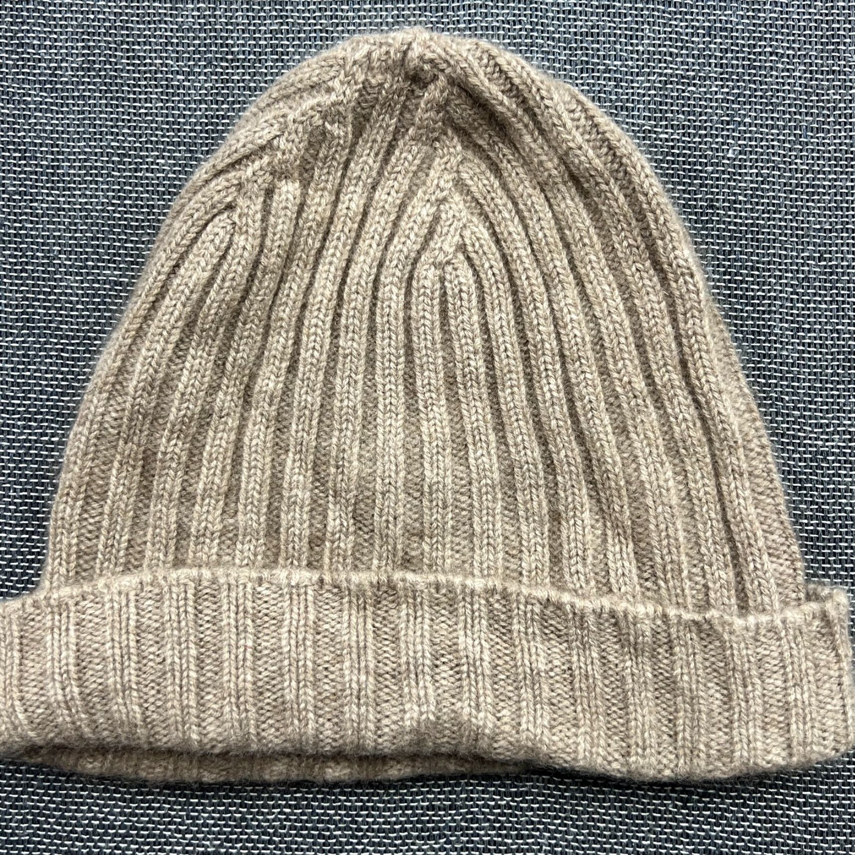 Vintage Natura Cashmere Beanie Womens 100% Cashmere Beige One Size Ribbon Hats Beanie Size ONE SIZE - 2 Thumbnail
