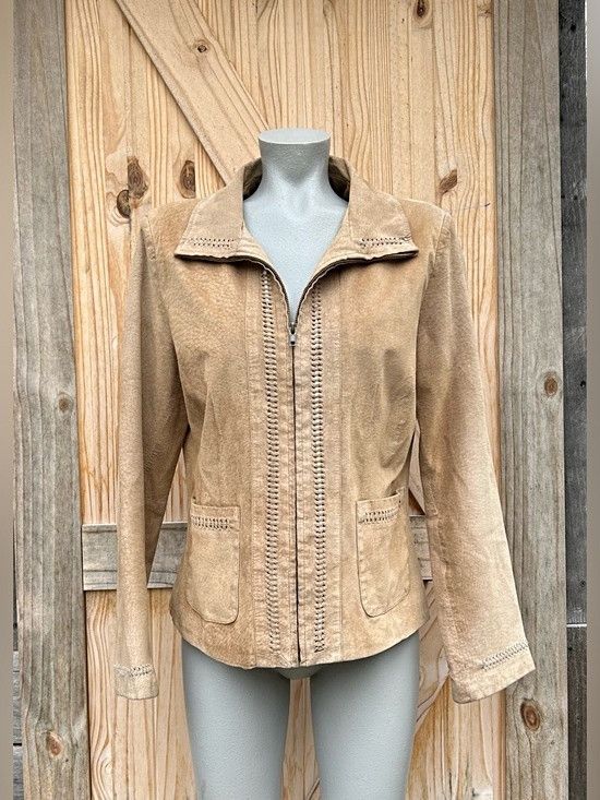 Other Vintage 90s BT Limited Short Tan Suede Zip Jacket~L~ Size L / US 10 / IT 46 - 1 Thumbnail