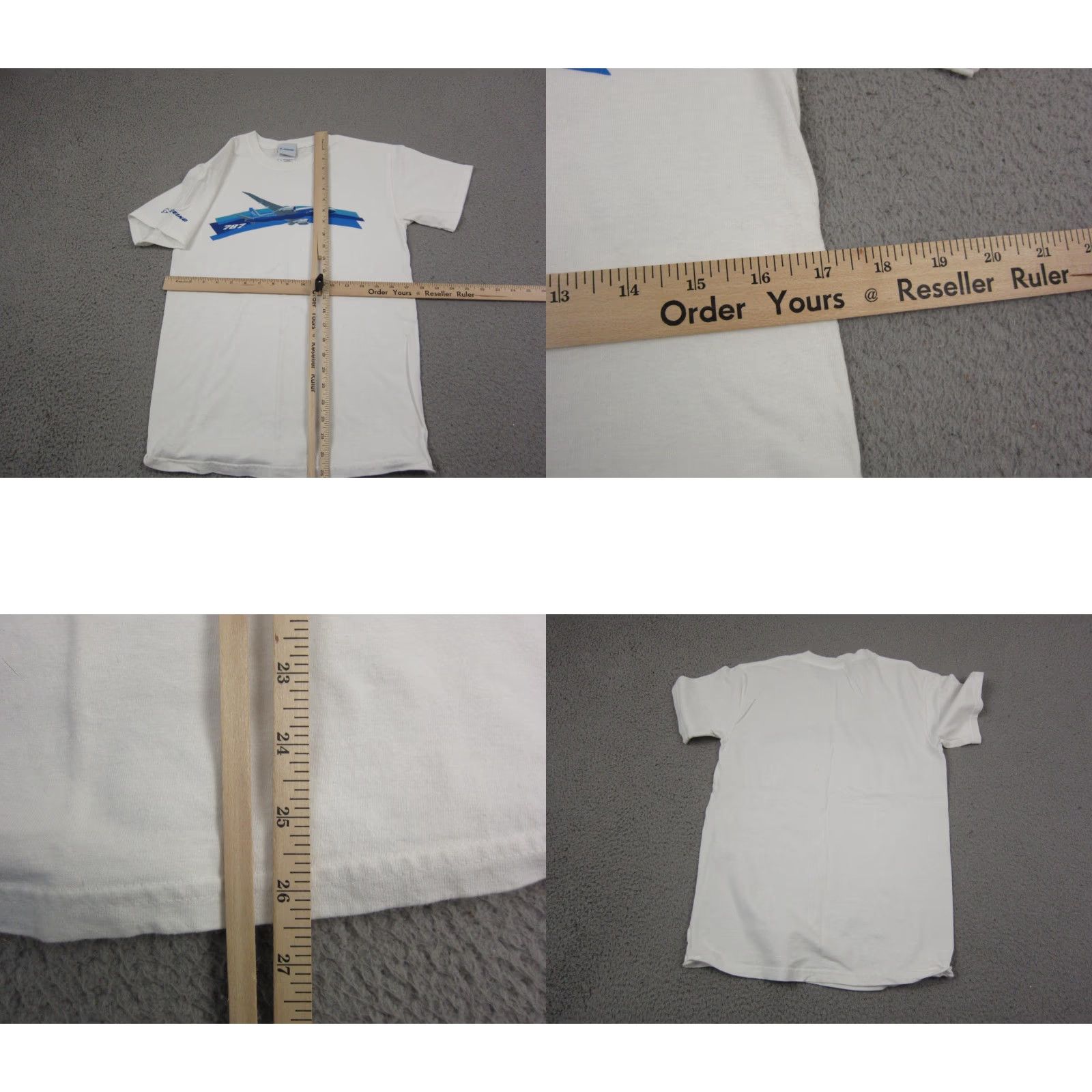 Vintage Boeing Shirt Adult S White Cotton Logo Vintage Sold - Mens T-Shirt - Short Sleeve Crew Neck Aviation City Transportation 90s Size US S / EU 44-46 / 1 - 8 Thumbnail