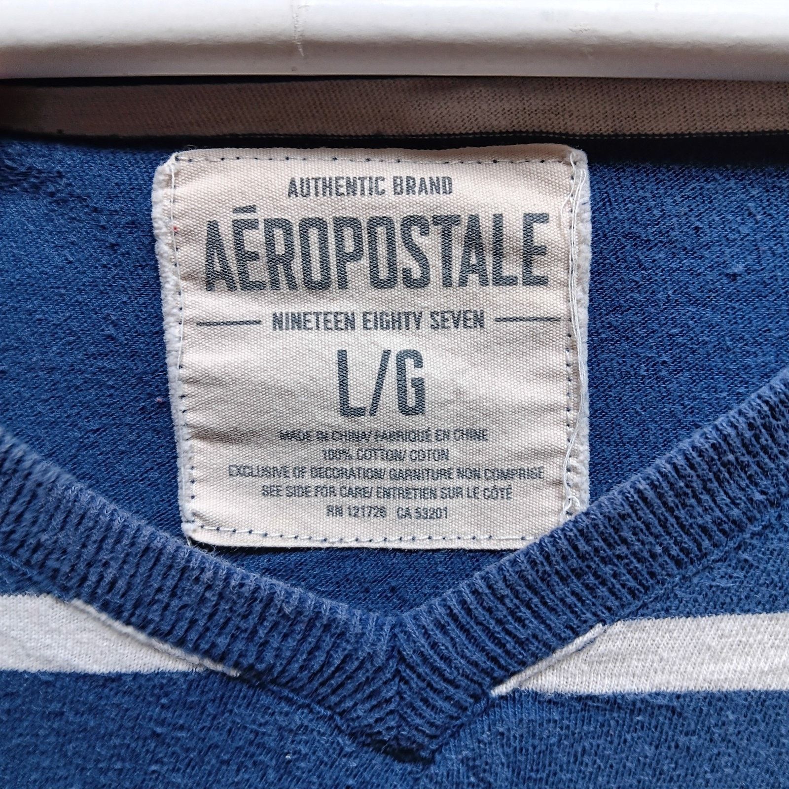 Aeropostale Aeropostale NYC Men’s Blue White Striped Shirt Size Large Size US L / EU 52-54 / 3 - 3 Thumbnail