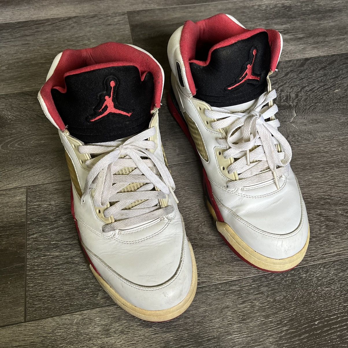 Jordan Brand Vintage Air Jordan 5 Retro Fire Red High Shoes 2013 Size US 11.5 / EU 44-45 - 2 Thumbnail