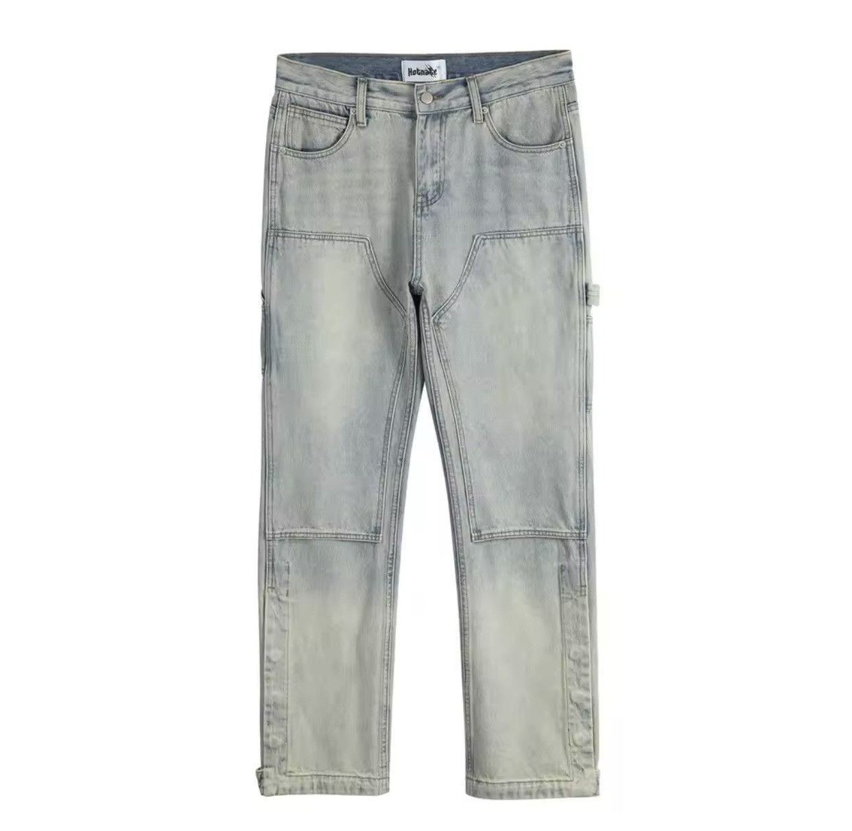 American Streetwear Double Knee Logging Overalls