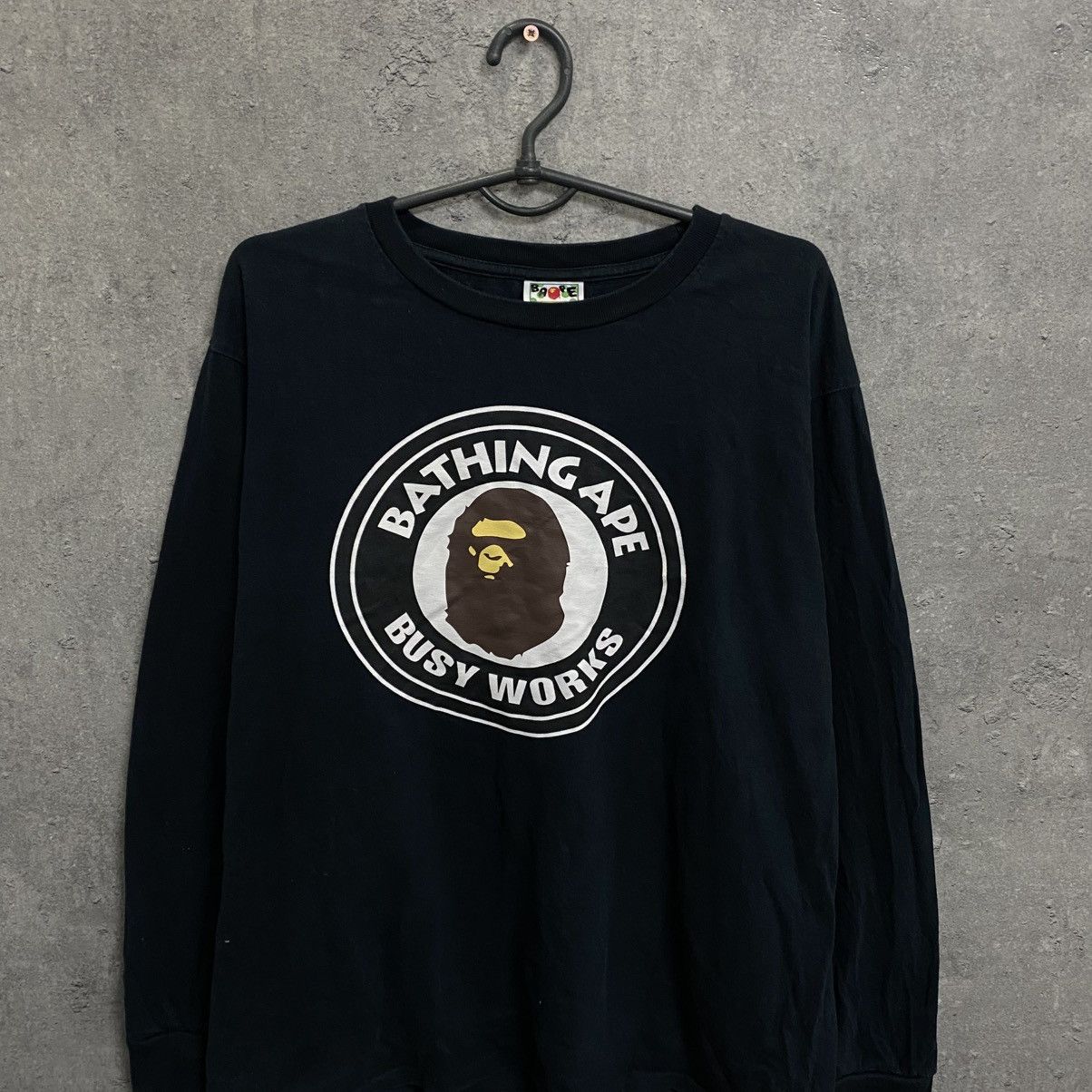 Bape A Bathing Ape Bape Long Sleeve Big Logo Shirt Size US L / EU 52-54 / 3 - 4 Thumbnail
