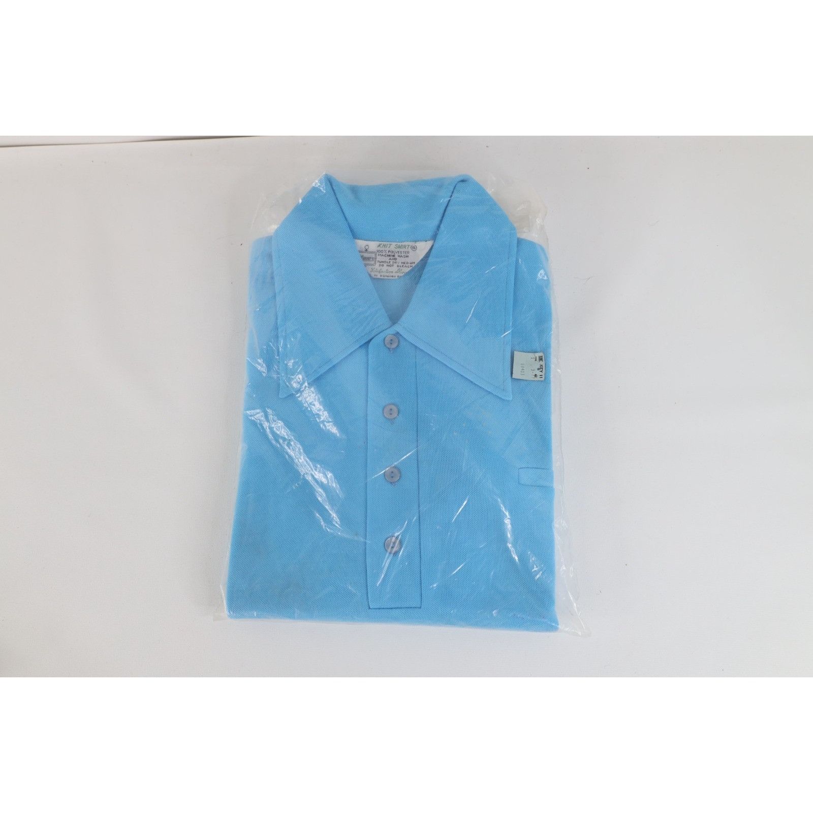 Deadstock Vintage 70s Streetwear Knit Dagger Collar Polo