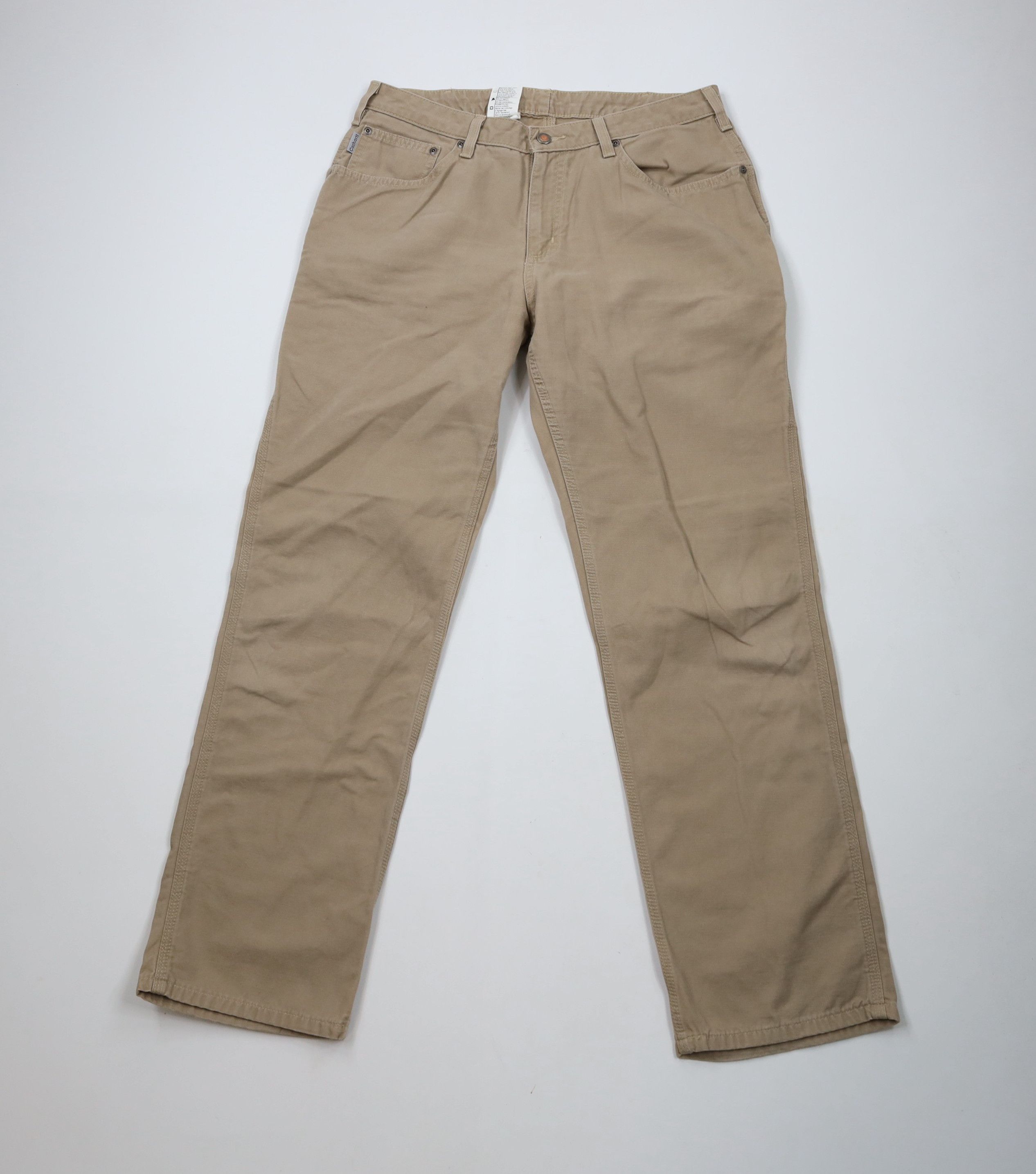 Carhartt × Vintage Vintage Carhartt Spell Wide Leg Canvas Dungaree Pants Khaki Size 36" / US 14 / IT 50 - 1 Thumbnail