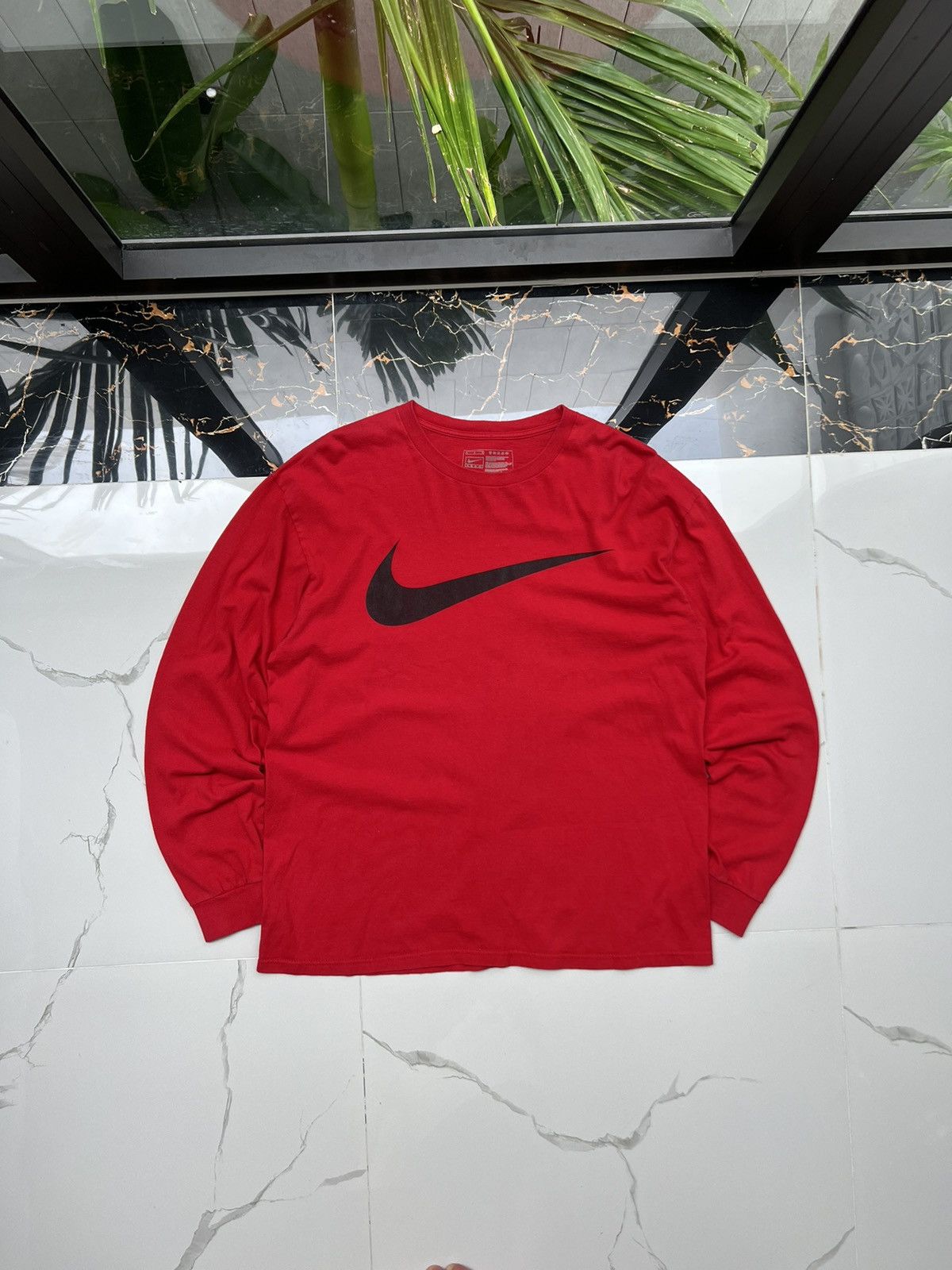 Nike × Vintage 90’s NIKE TEAM BIG CENTR SWOOSH LOGO Y2K LONGSLEEVE Size US L / EU 52-54 / 3 - 1 Thumbnail