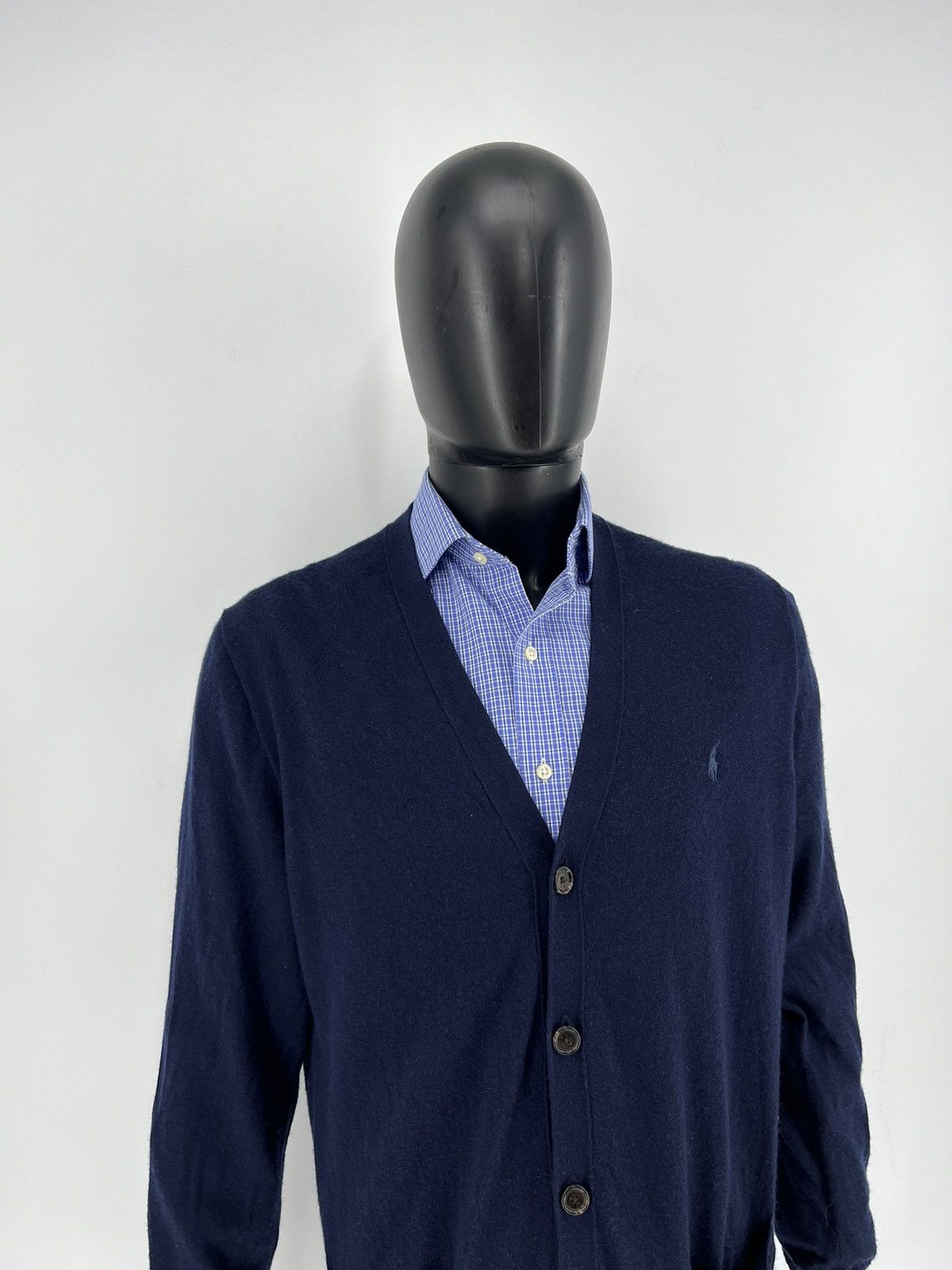 Polo Ralph Lauren × Ralph Lauren × Vintage Polo Ralph Lauren Cardigan With Embroidered Small Horse Navy Size US XXL / EU 58 / 5 - 3 Thumbnail