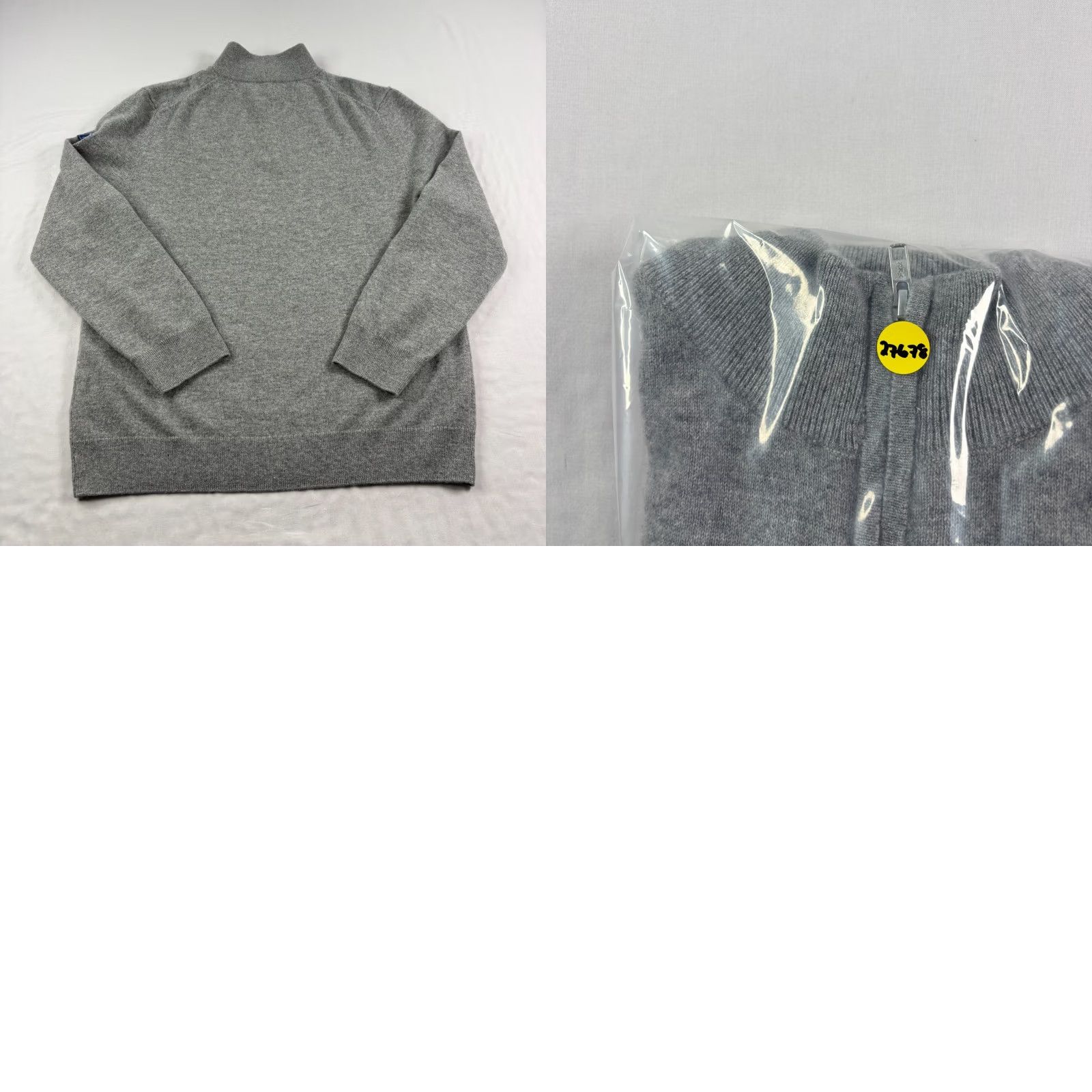 Quince Quince 100% Cashmere Sweater Mens Large Gray 1/4 Zip Pullover Stretch Size US L / EU 52-54 / 3 - 8 Thumbnail