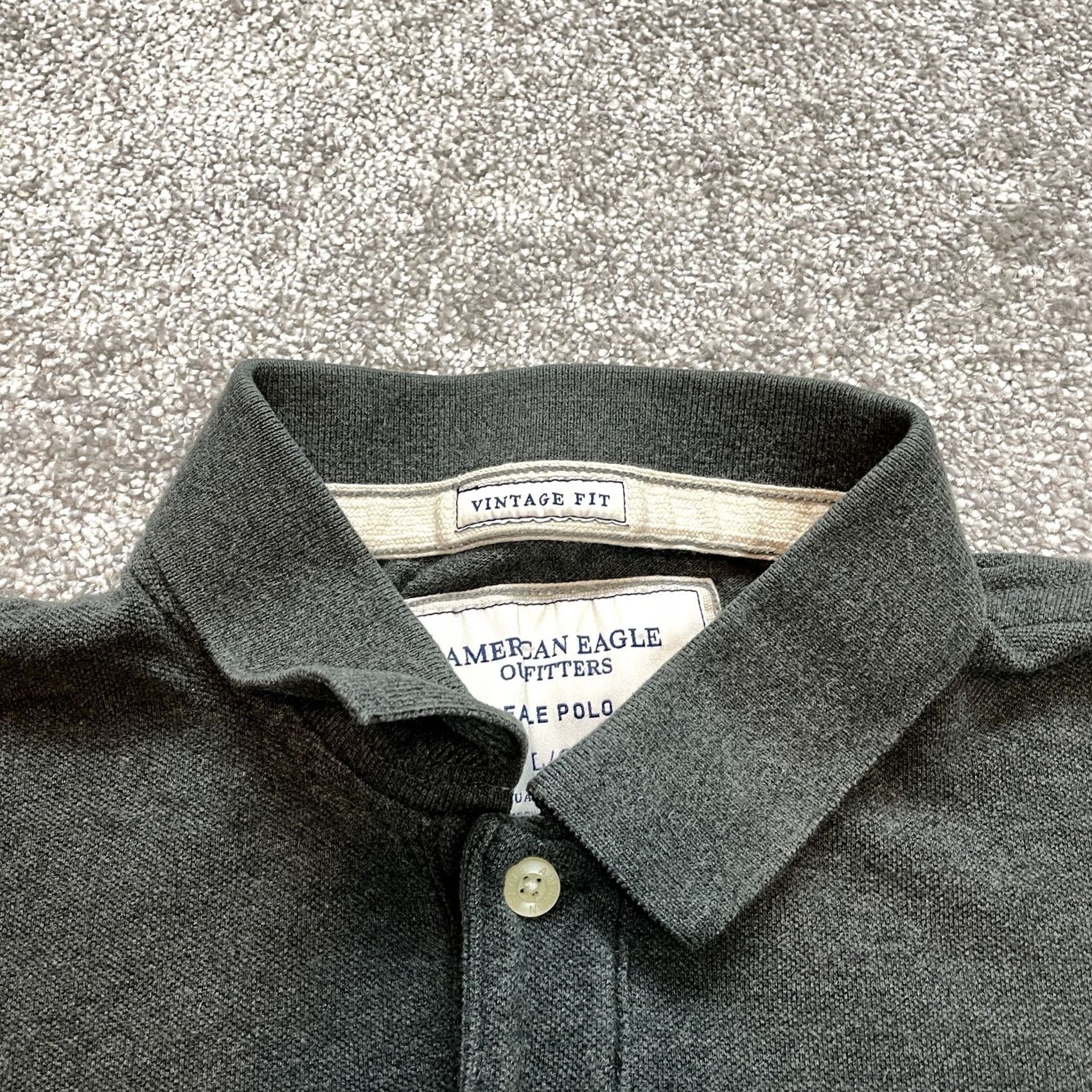 American Eagle Outfitters VINTAGE American Eagle Polo Shirt Mens L Gray Cotton Golf Rugby Preppy Vintage Fit Size US L / EU 52-54 / 3 - 3 Thumbnail