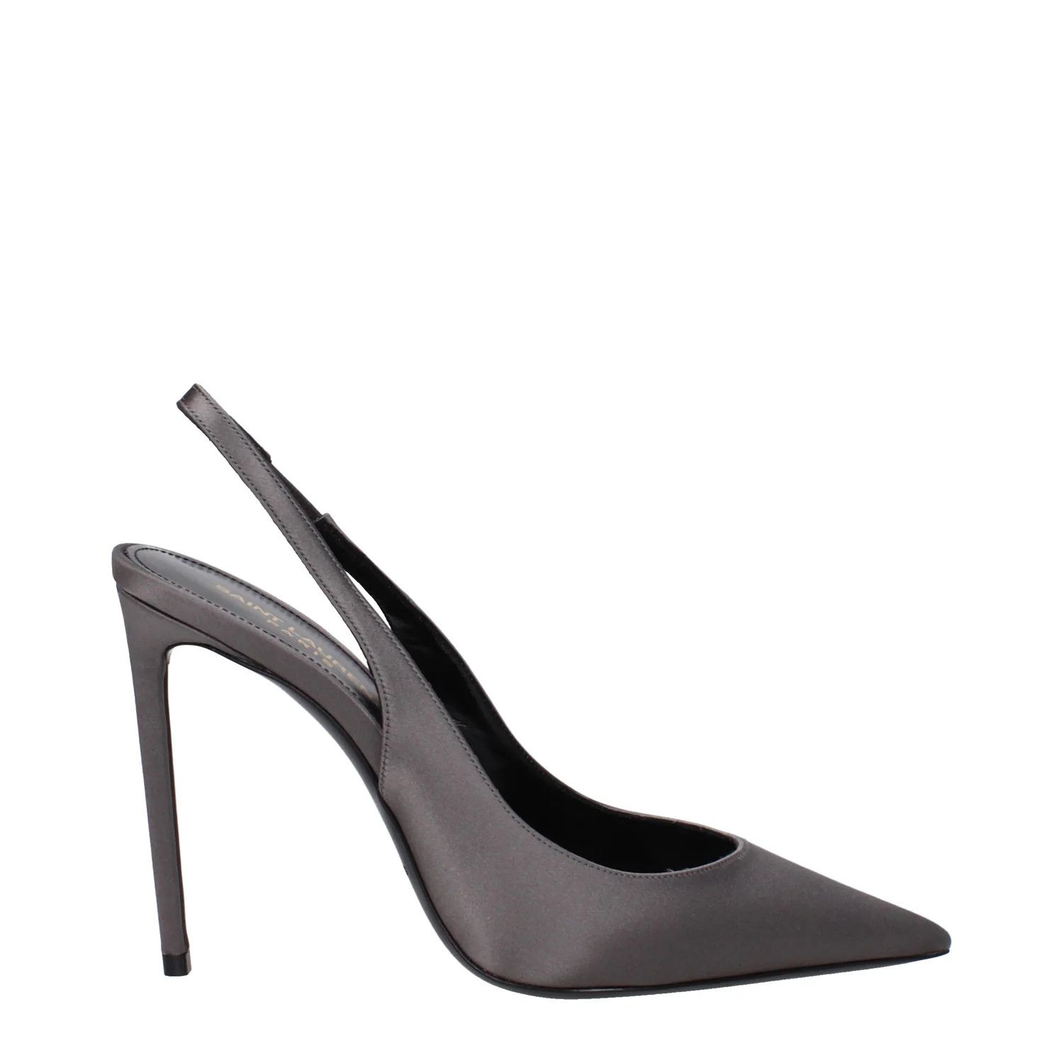 Saint Laurent Paris ob1o1e1124 Satin Sandals in Storm Grey Size US 7.5 / IT 37.5 - 1 Thumbnail