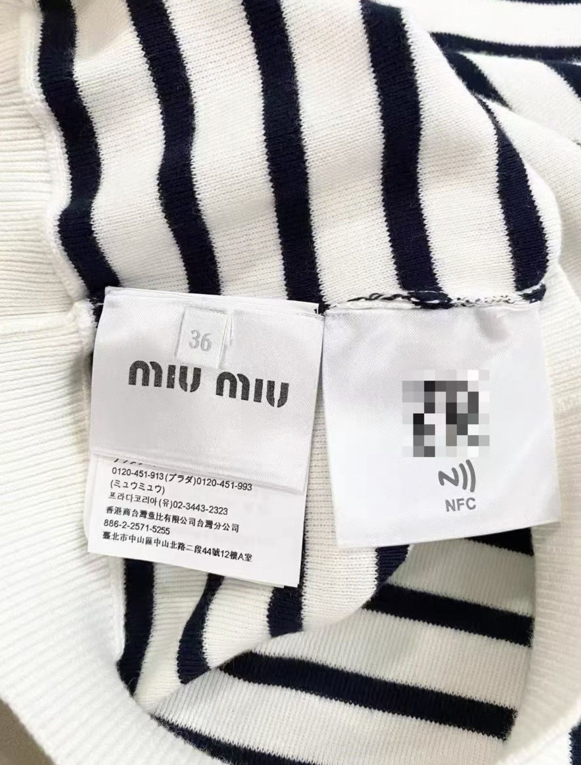 Miu Miu Miu Miu Classic Striped Short Sleeve Knit Top J33 Size XS / US 0-2 / IT 36-38 - 6 Thumbnail