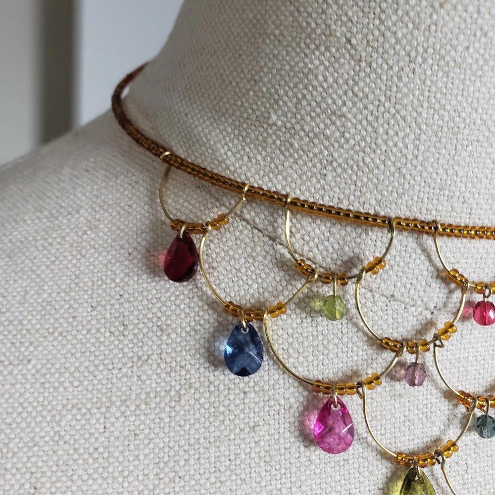 Designer Chandelier Crystal Wire Beaded Delicate Choker Size ONE SIZE - 2 Thumbnail