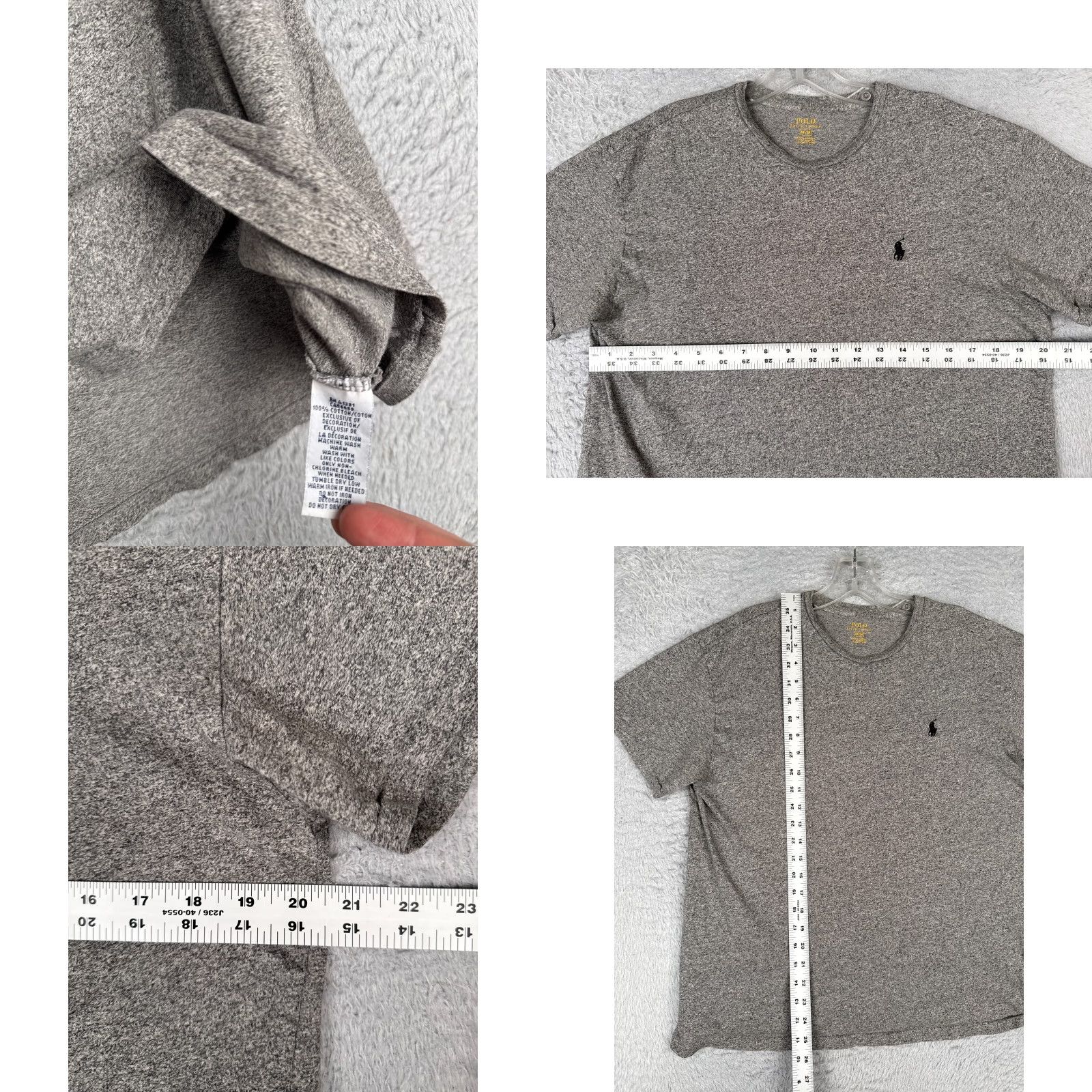 Polo Ralph Lauren Polo Ralph Lauren Shirt Men Medium Heather Gray Crew Neck Cotton Short Sleeve - Polo Ralph Lauren Shirt Mens Medium Gray Crew Neck Cotton Short Sleeve Size US M / EU 48-50 / 2 - 8 Thumbnail