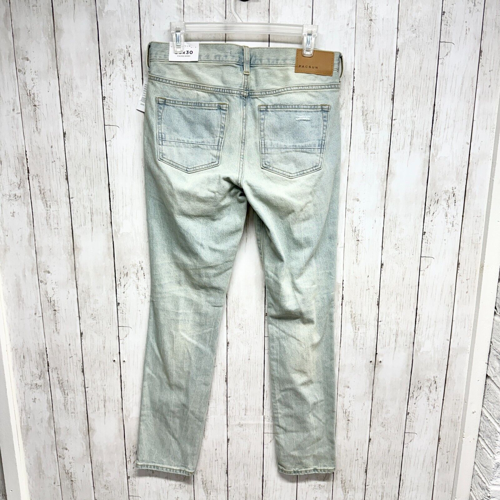 Pacsun PACSUN Jeans Men 30X30 Light Wash Skinny Distressed 5 Pocket Size US 30 / EU 46 - 4 Thumbnail