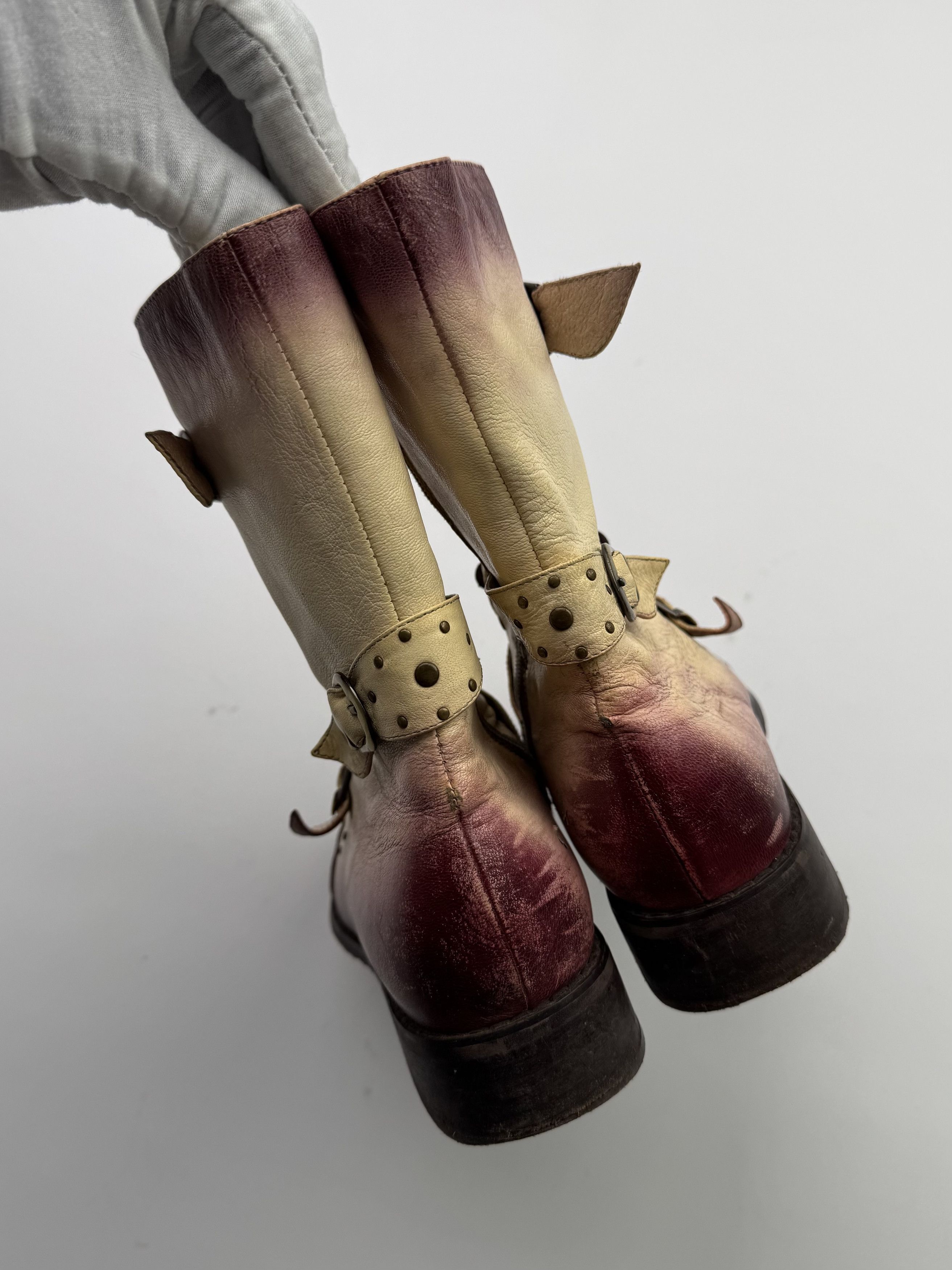 Other Vintage Faded Leather Boots With Straps B262(V3)E2 Size US 5 / IT 35 - 8 Thumbnail
