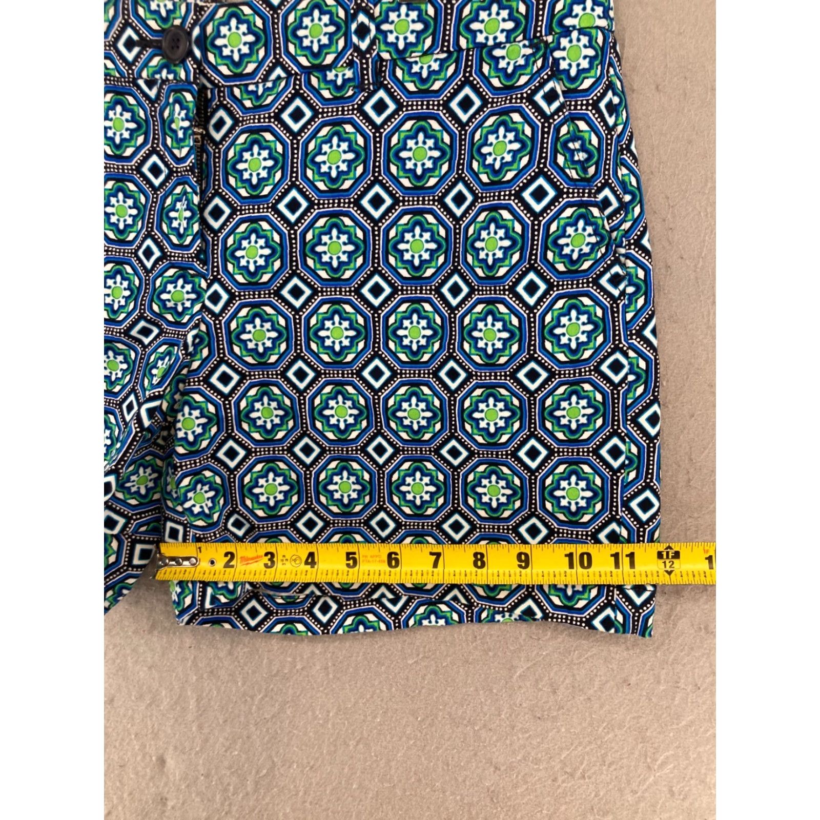 Vintage Crown Ivy Shorts 10 Blue Geometric Boho Pockets Womens Size 32" / US 10 / IT 46 - 6 Thumbnail